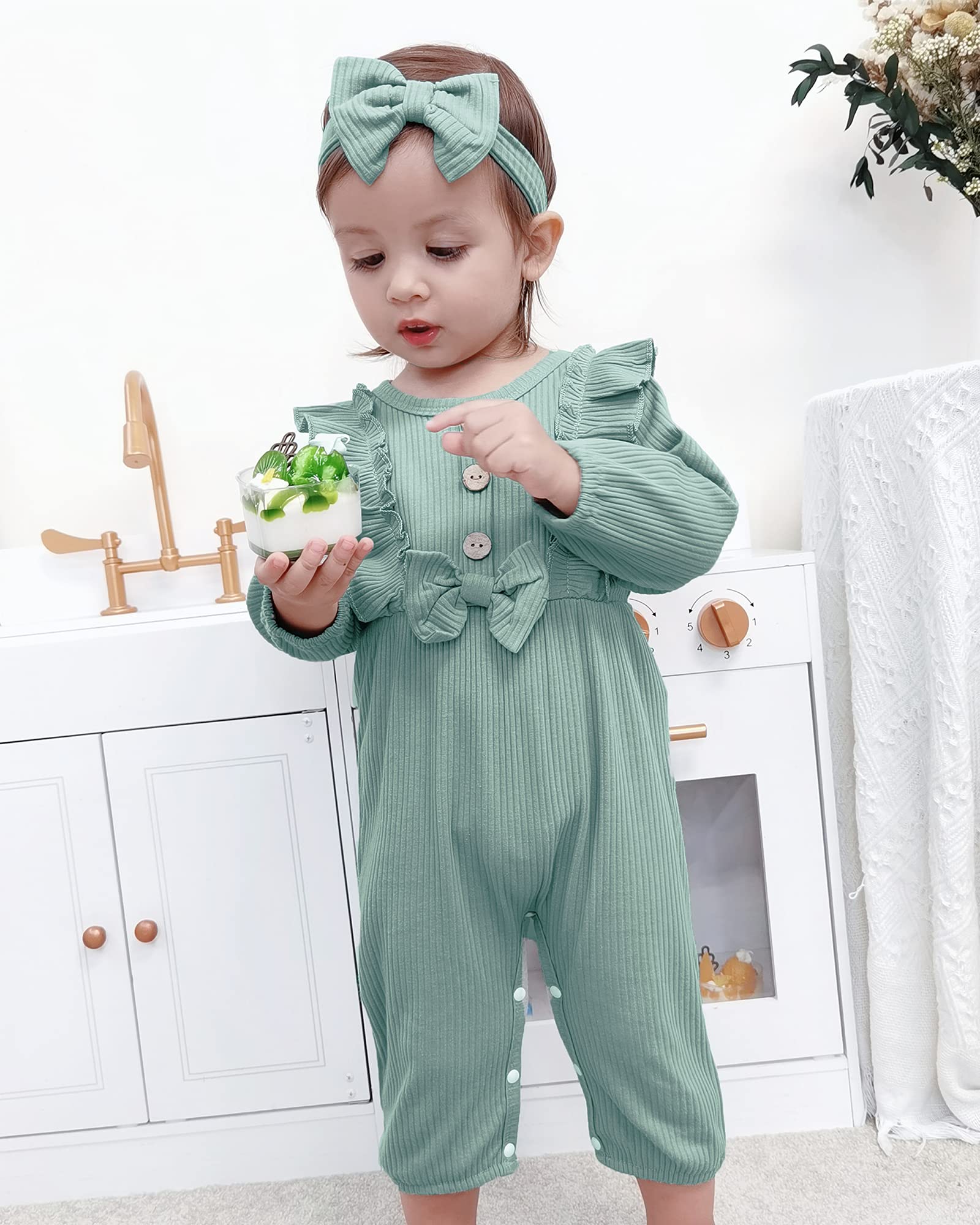 Mioglrie Newborn Baby Girl Clothes - Soft Cotton Short Sleeve Romper Jumpsuit for Summer | Cute One-Piece Outfit for Infants 0-12 Months | Perfect for Playtime, Photos & Daily Wear