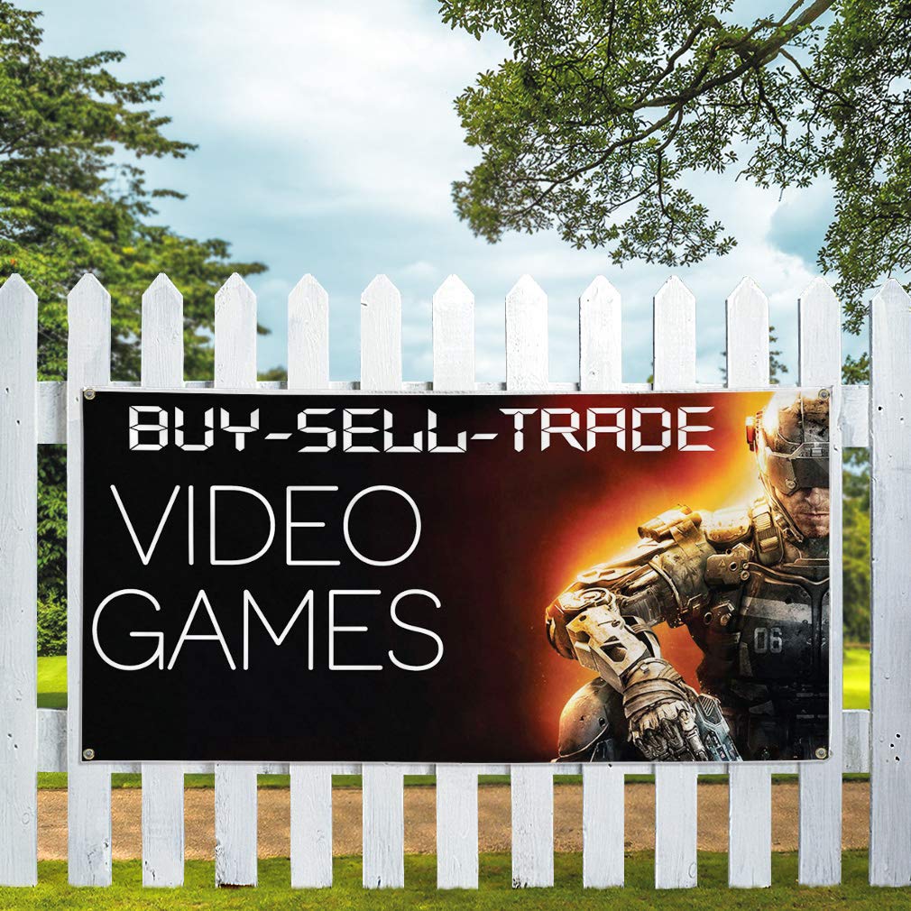 Vinyl Banner 24x36 Inches - Weatherproof Outdoor Yard Signs with 4 Grommets for Business, Trade Shows & Video Game Stores - Durable Industrial Signage for Advertising & Events