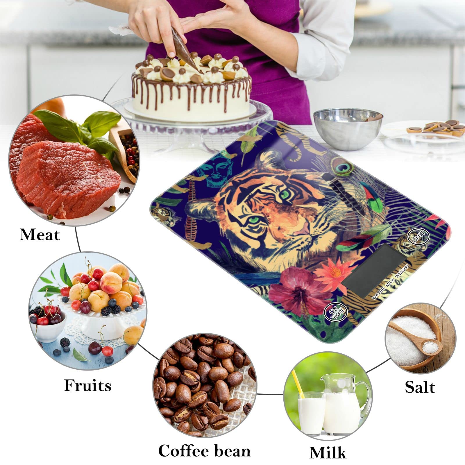 Premium Digital Kitchen Scale - 11lb/5kg Capacity, Ounces & Grams, Waterproof Food Scale for Precise Weight Loss, Baking, Cooking | Perfect for Meal Prep, Coffee Brewing & Portion Control