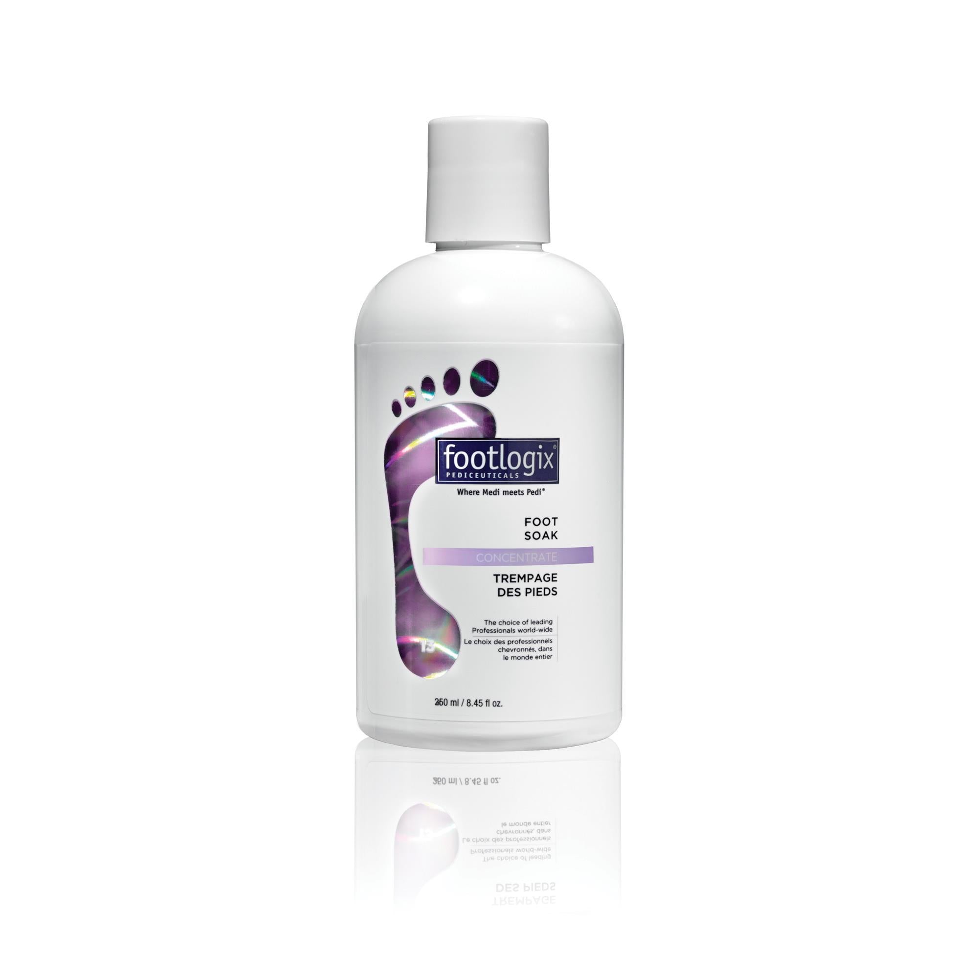 Footlogix Foot Soak Concentrate - 8.45 fl oz | Moisturizing & Exfoliating Foot Care Solution for Dry, Cracked Feet | Perfect for Pedicures & At-Home Spa Treatments
