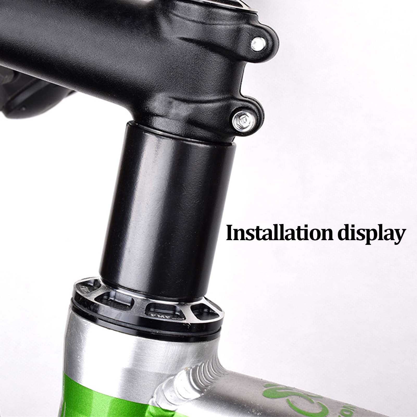Longzhuo 50mm Aluminum Alloy Bike Headset Spacer Set - Black Threadless Stem Spacers & Fork Washers for MTB/Road Bikes | Perfect for Handlebar Height Adjustment & Bike Maintenance