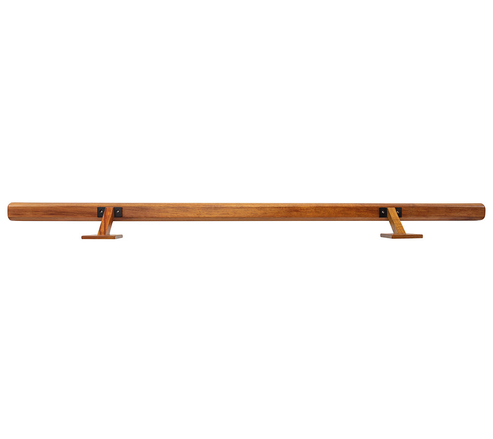 4' Solid Koa Wood Handrail with Wall Mounts - Premium Hawaiian Hardwood Stair Railing for Indoor/Outdoor Stairs, Deck, and Balcony Safety