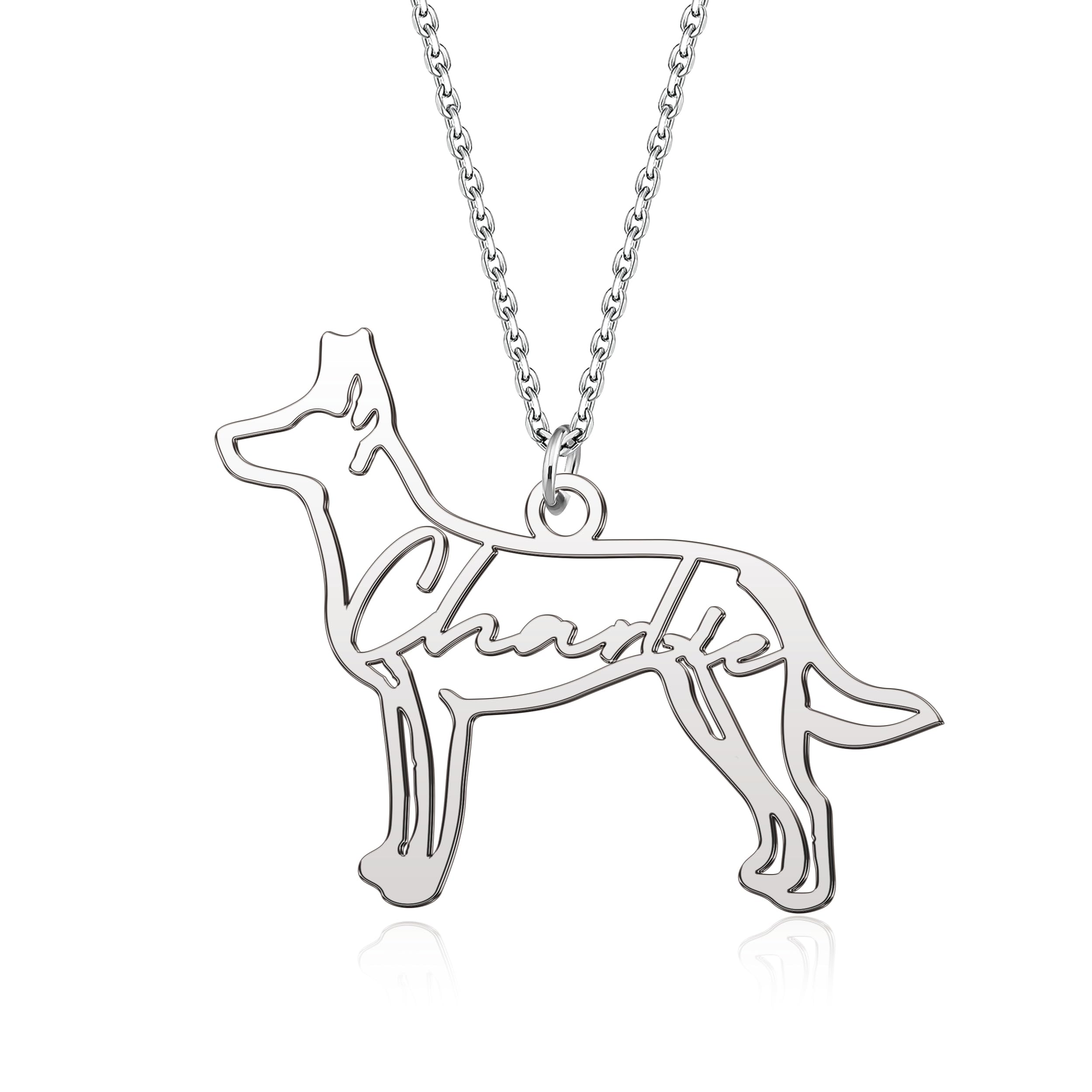 Custom Personalized Dog Memorial Necklace with Name & Breed Silhouette - Pet Loss Remembrance Jewelry Gift for Her - Perfect for Honoring Beloved Pets, Sympathy Gifts & Healing After Loss