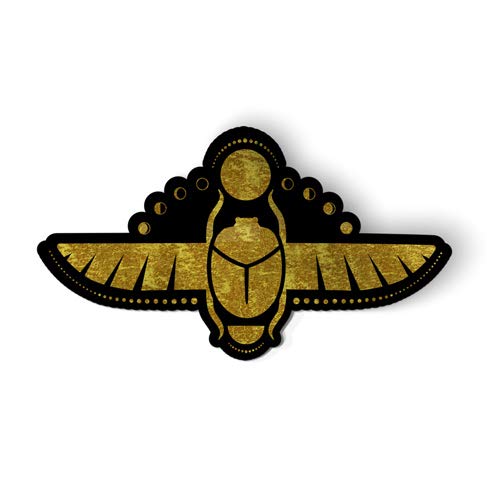 Squiddy Scarab Beetle Egyptian Vinyl Sticker Decal - 3 Inch Waterproof Decal for Phone, Laptop, Water Bottle, Notebook, Skateboard - Perfect for DIY Decoration, Gifts & Personalization