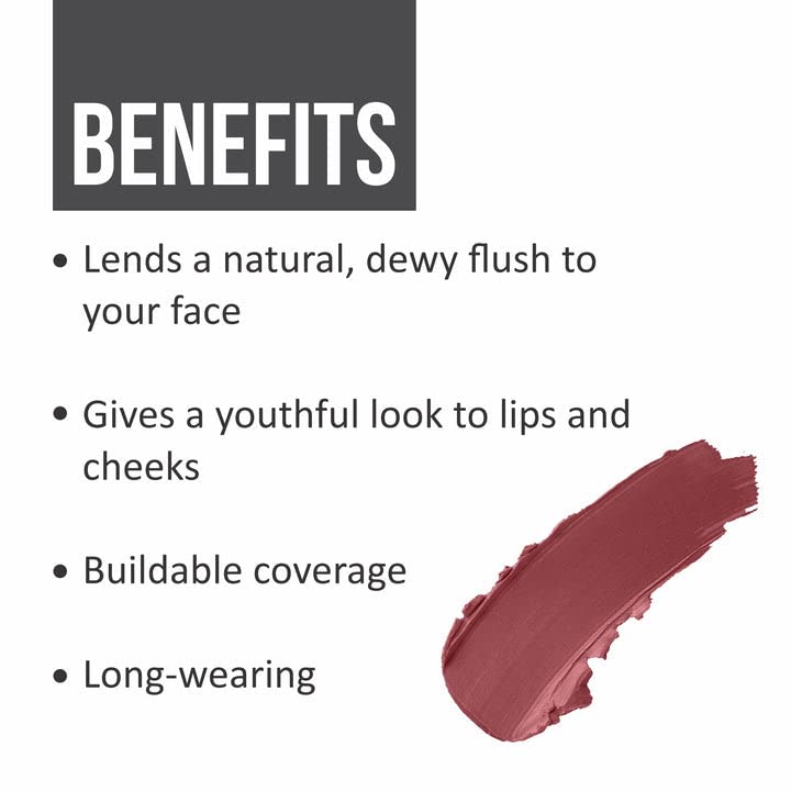 Natural Vitamin E & Olive Oil Lip, Cheek & Eyeshadow Tint - Berrylicious Flush for Healthy Glow | Vegan, Cruelty-Free Makeup | Perfect for Date Night & Everyday Wear