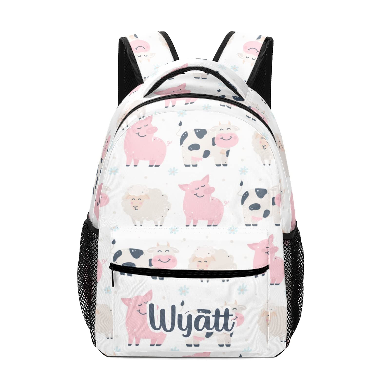 Personalized Kids Backpack for School & Travel - Pig Cow Sheep Design