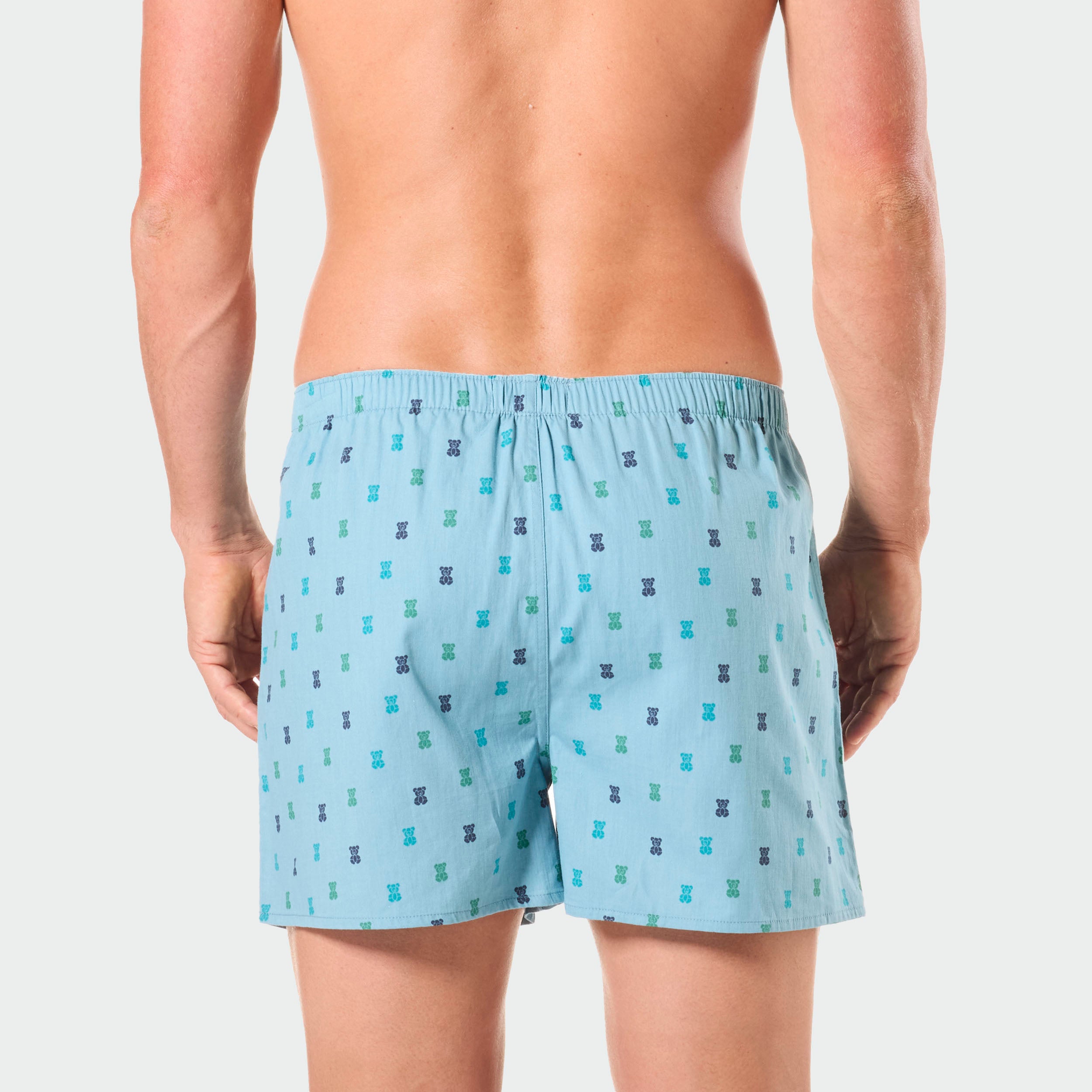 Men's Fun Cotton Boxer Shorts 5-Pack - Soft Breathable Underwear for Daily Comfort & Lounge Wear - Blue