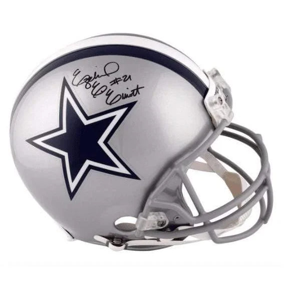 Authentic Ezekiel Elliott Signed Dallas Cowboys Full-Size Helmet with COA - Perfect for NFL Fans, Collectors, and Sports Memorabilia Displays