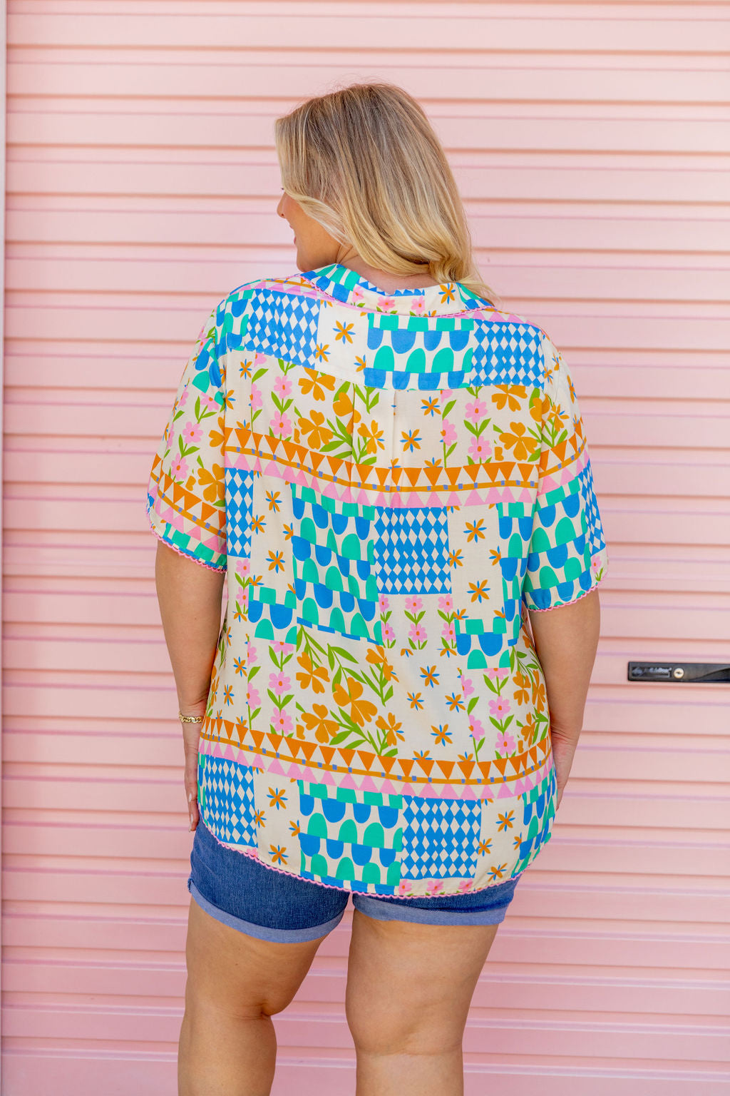 Luella Patch Garden Print Shirt - Stylish Floral Blouse for Women | Perfect for Casual Outings, Office Wear & Spring Fashion