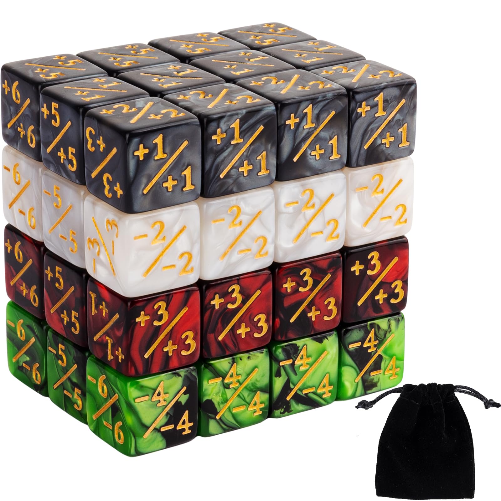 48-Piece MTG Counter Dice Set - +1/+1 Counters, Tokens & Marble Life Dice for Magic: The Gathering | 4 Styles | Perfect for Game Nights & Tournament Play