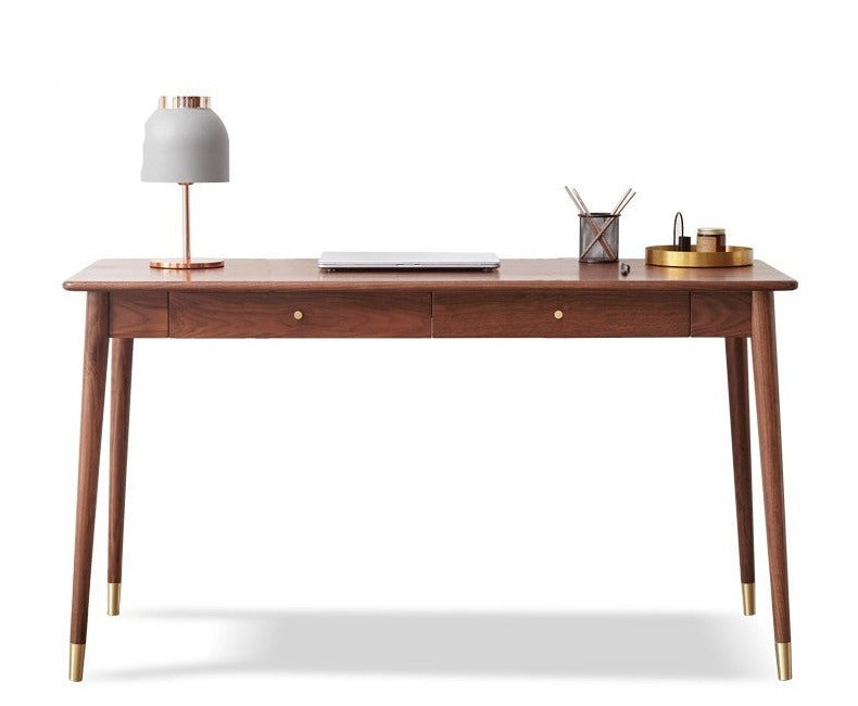 Premium Black Walnut Solid Wood Office Desk - Handcrafted Executive Workstation for Home & Business | Perfect for Remote Work, Study & Professional Workspaces