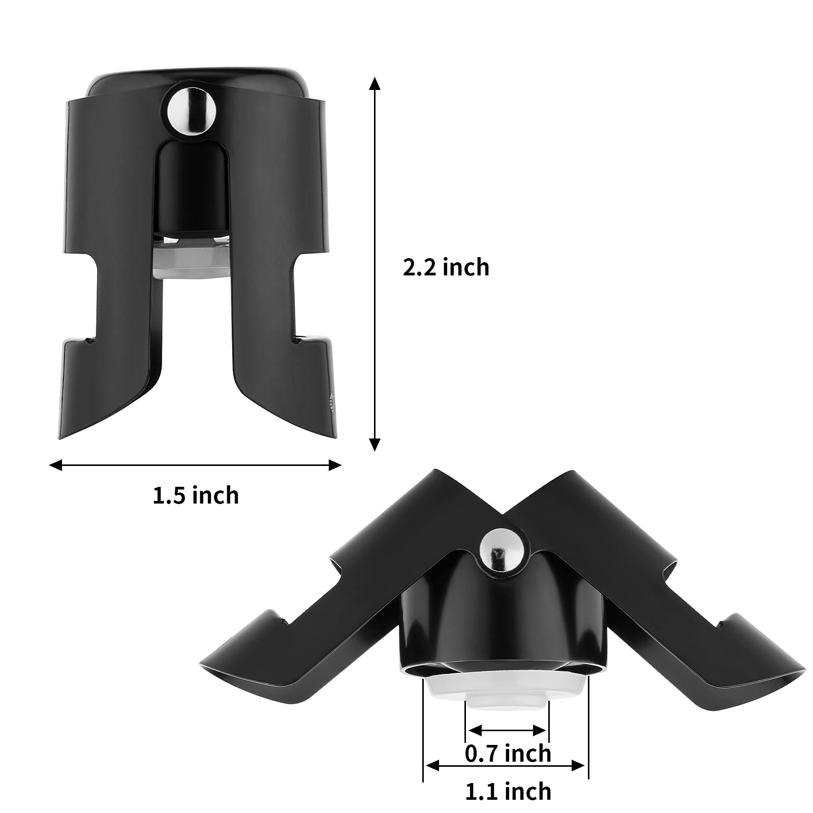 Premium Stainless Steel Champagne Stopper with Food-Grade Silicone - 3 Pack Reusable Vacuum Seal Wine Bottle Plug for Preserving Bubbles | Perfect for Parties, Weddings, Christmas Gifts & Home Entertaining
