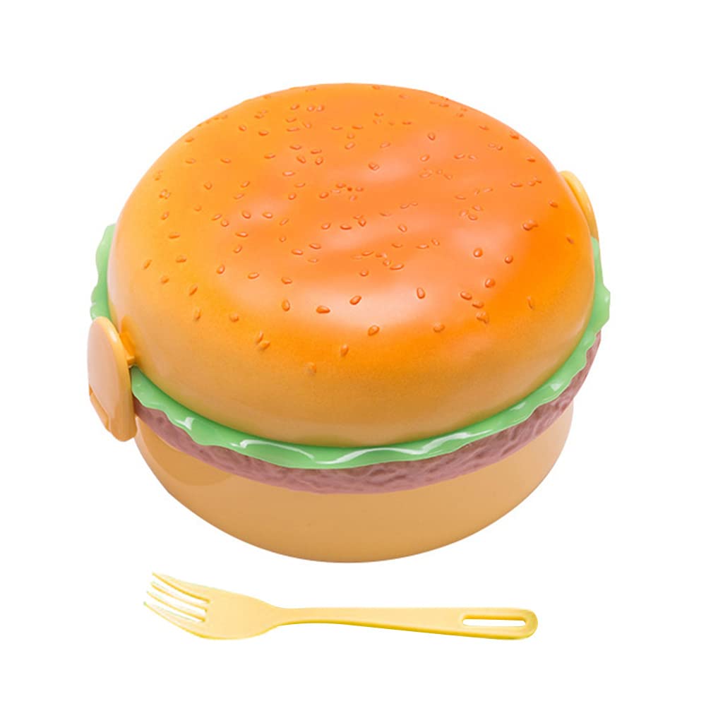 Portable Insulated Hamburger Bento Box for Kids & Adults - Microwave Safe Lunch Container with Utensils - Perfect for School, Office, Picnics & Travel - Food Storage Box for Sandwiches, Snacks & Meals
