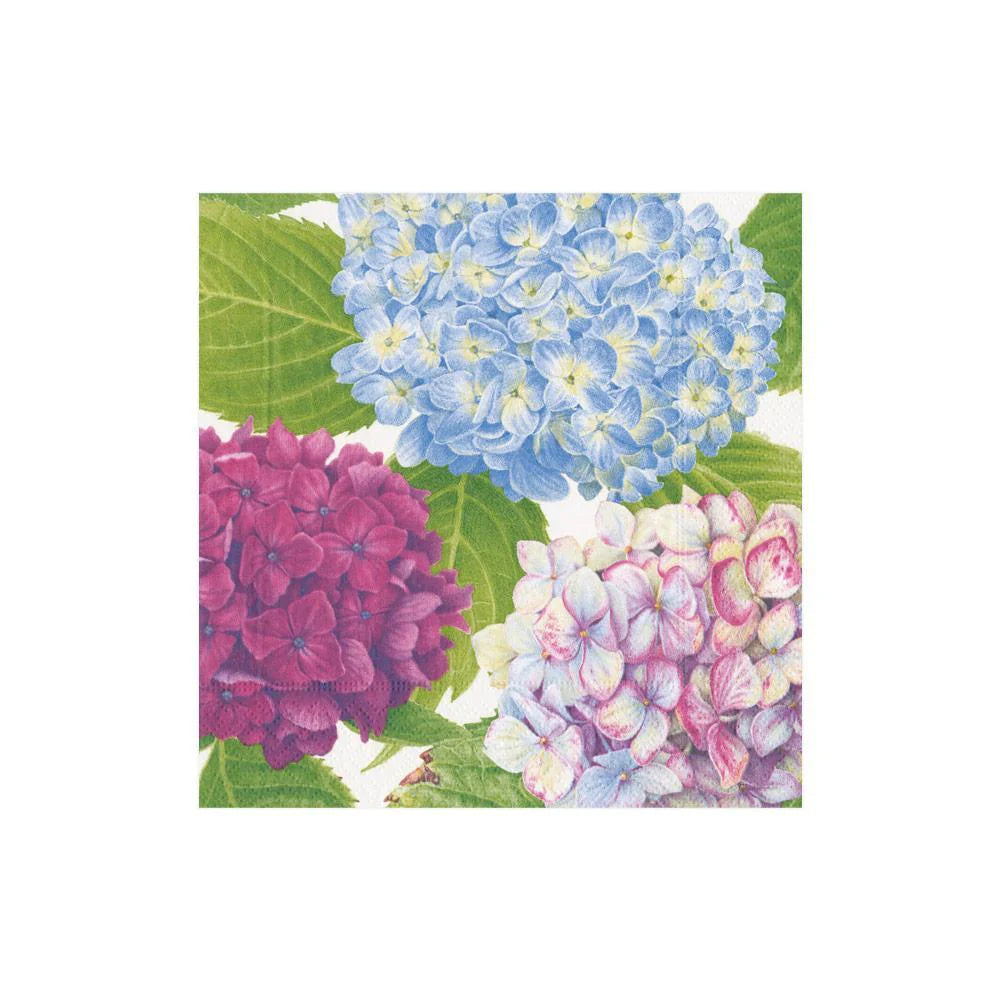 Premium Hydrangea Blue Cocktail Napkins - 5x5 Inch Linen-Like Paper Napkins for Parties, Weddings & Elegant Events