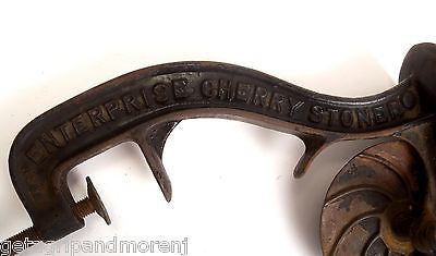Vintage CHERRY STONER Cast Iron No.1 Enterprise Cherry Pitter - Authentic 1883 Antique Kitchen Tool for Baking & Preserving