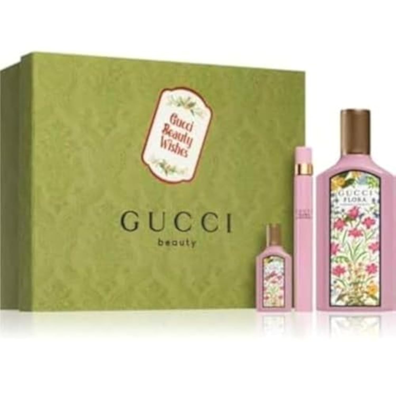 Gucci Flora Gorgeous Gardenia Eau de Parfum 100ml Perfume Gift Set for Women - Luxury Floral Fragrance for Date Night & Special Occasions