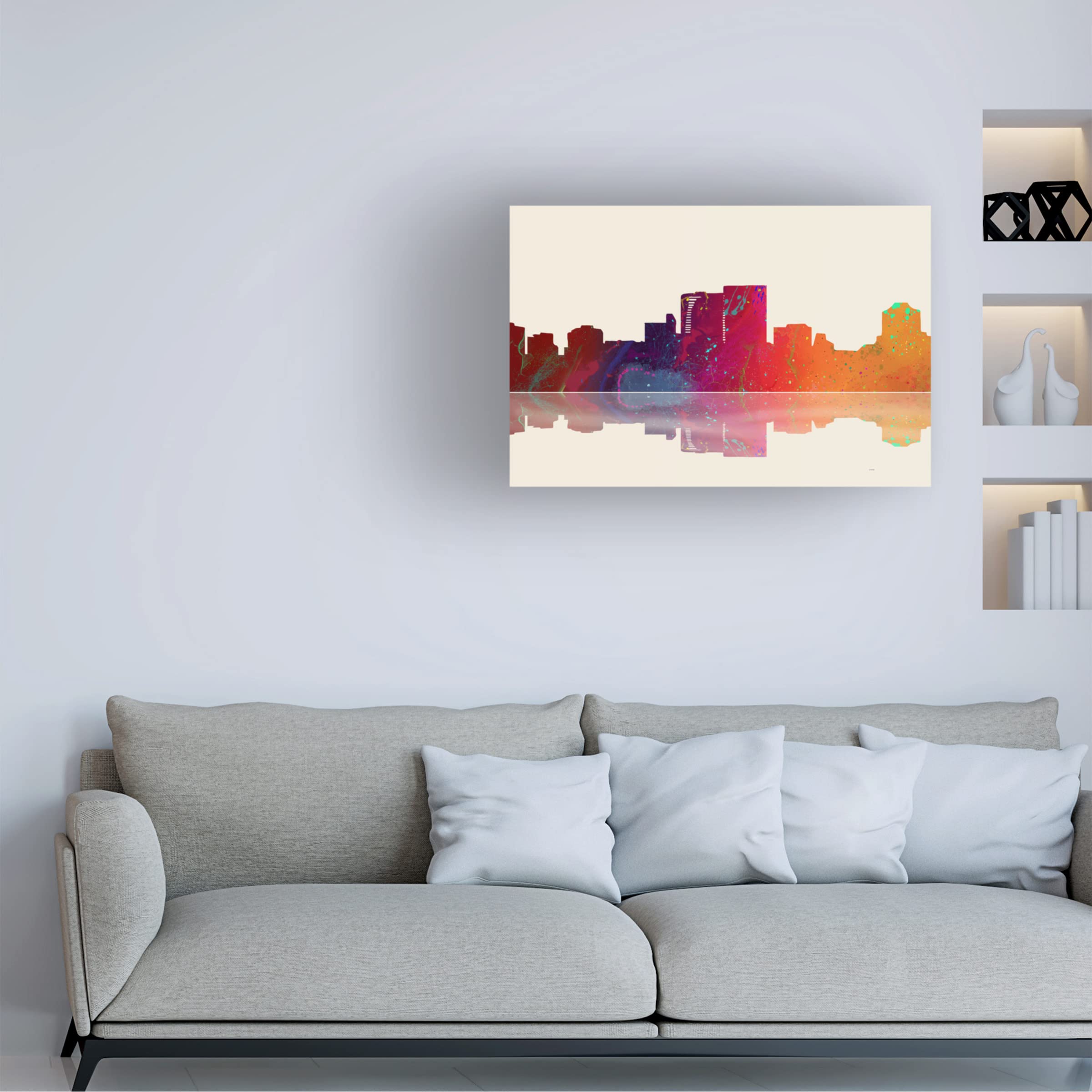 Trademark Fine Art 'Darwin NT Skyline 3' Canvas Wall Art by Marlene Watson - 16x24 Inches, Modern Home Decor for Living Room, Bedroom & Office