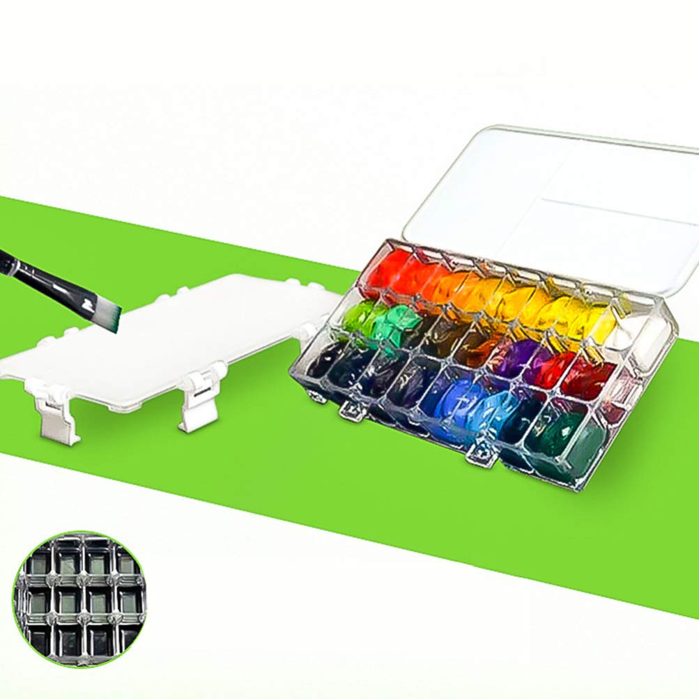 24-Piece Magnetic Paint Palette with Lid - Reusable Folding Paint Tray for Acrylic, Watercolor & Oil Painting - Perfect for Artists, Students & DIY Projects - White Paint Box for Studio, Classroom & Home Use