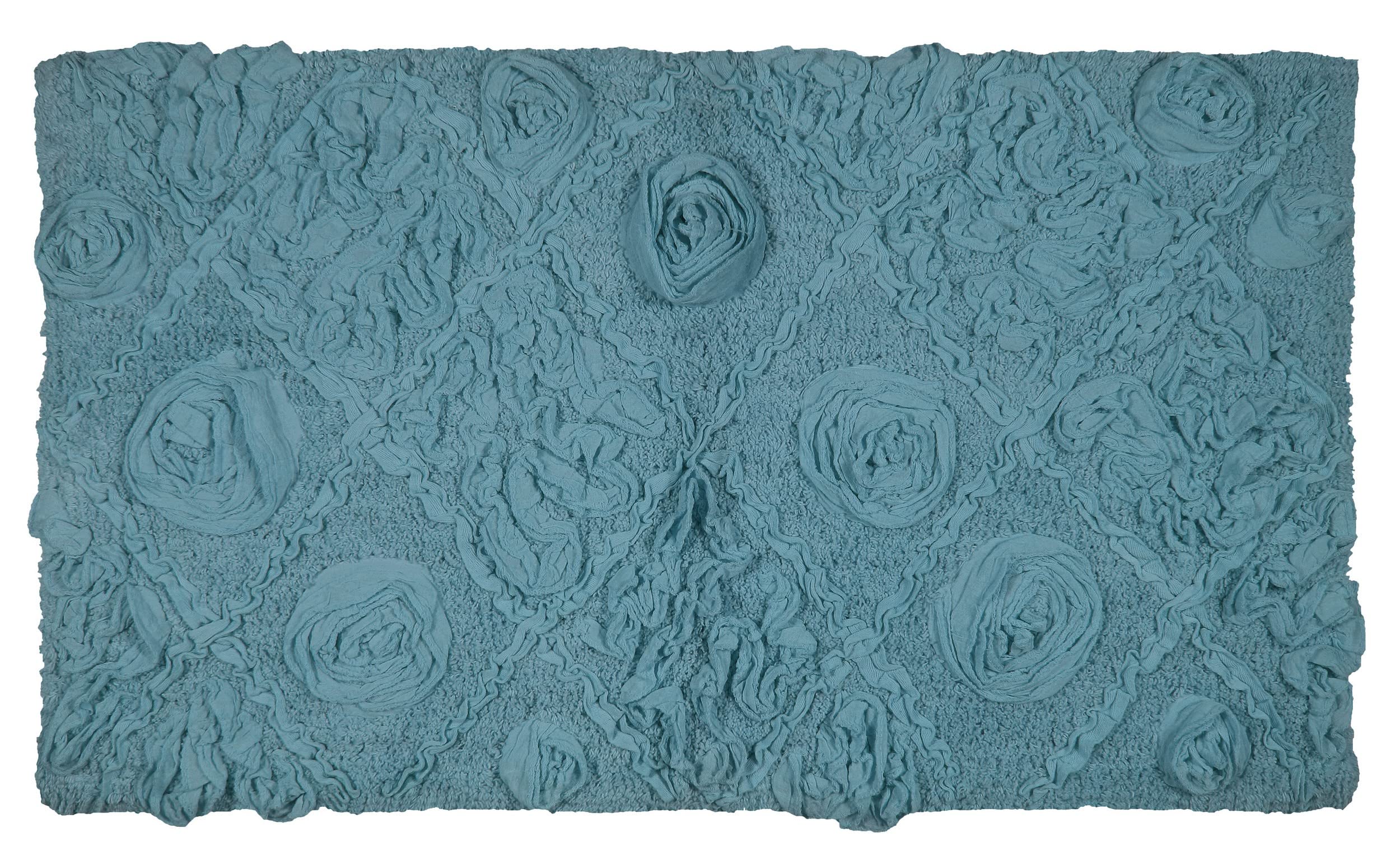 Home Weavers Modesto 100% Cotton Bath Rug Set - Ultra Soft & Absorbent Washable Bathroom Mat, Non-Slip Kitchen Floor Mat (24