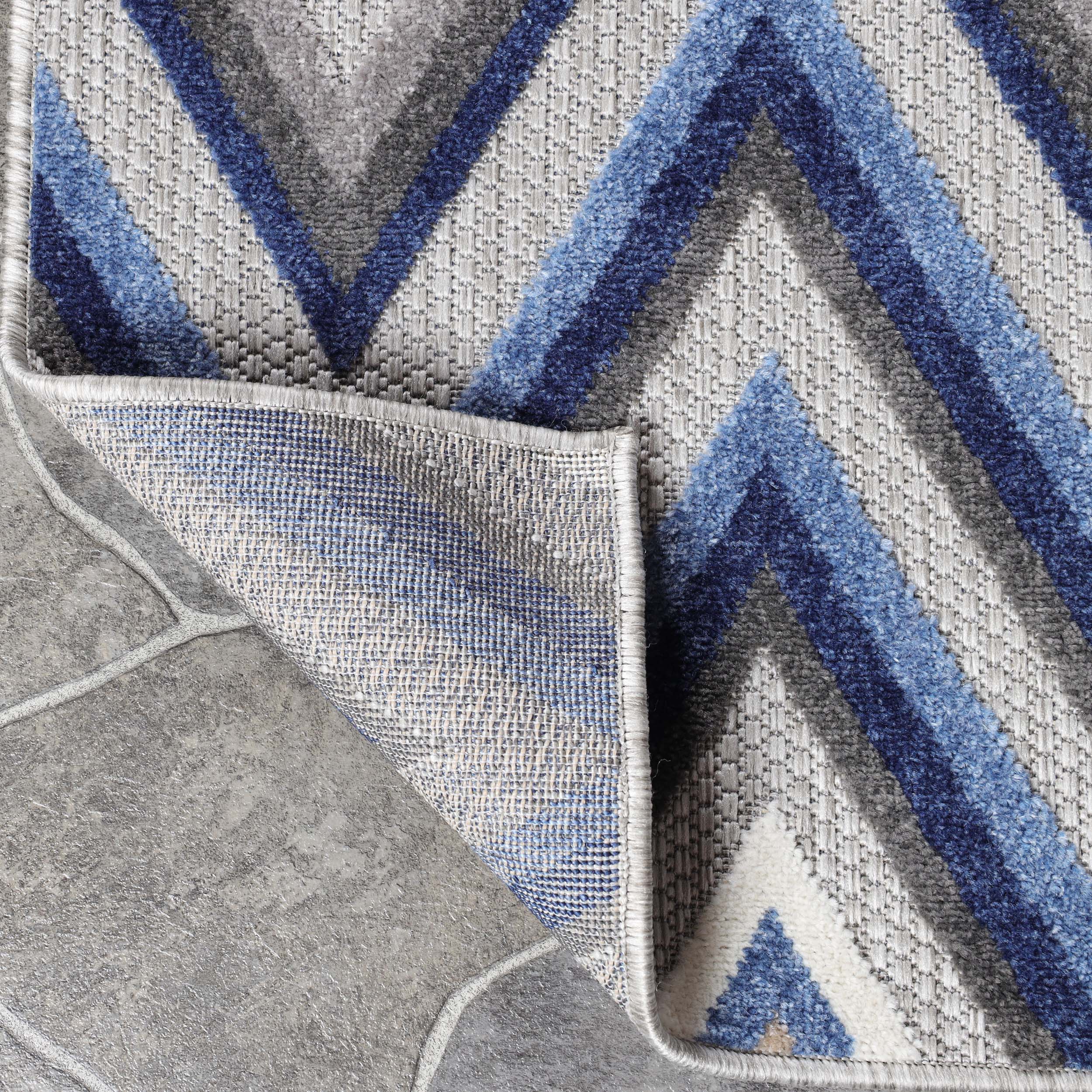 Acacia Geometric Zigzag Modern Indoor/Outdoor Area Rug or Runner - Non-Slip Boho Chic Carpet for Living Room, Bedroom, Patio & Hallway Decor