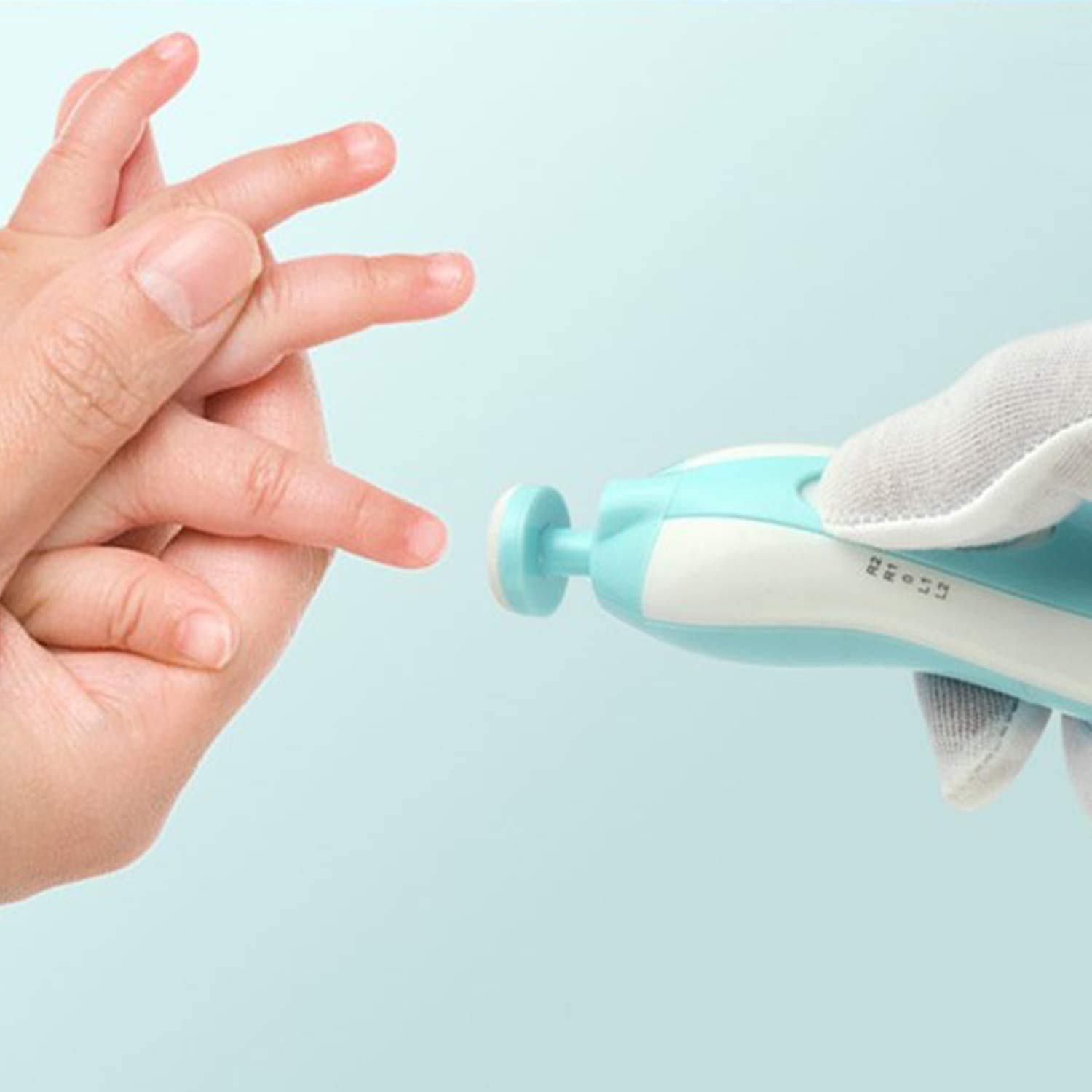 Safe Electric Baby Nail Trimmer Kit with LED Light - Gentle Newborn Infant Toddler Nail Clippers for Fingernails & Toes Care - Battery Operated (AA) - Perfect for Stress-Free Baby Grooming at Home