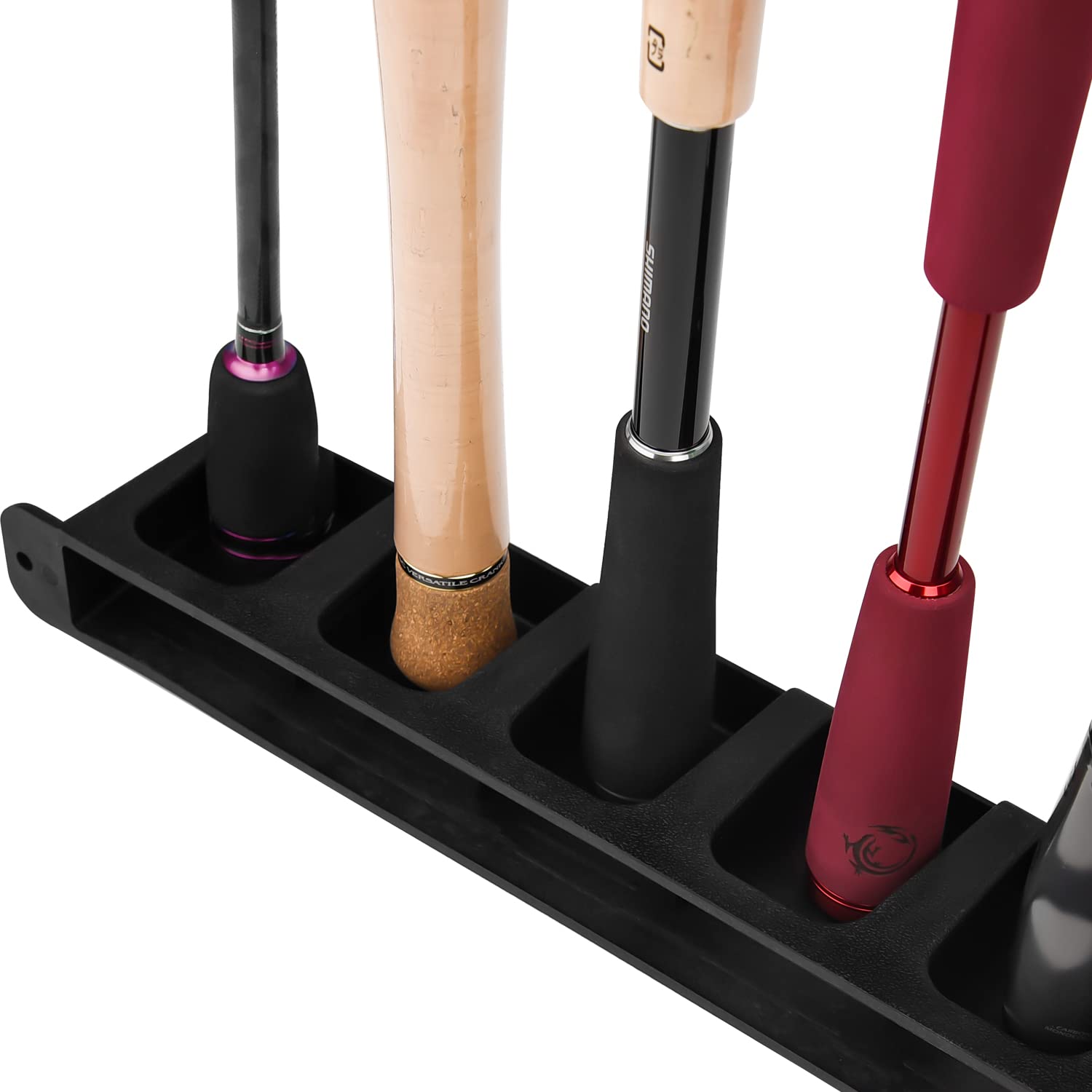 Kaba Fishing Rod Holder - Wall Mounted Garage Storage Rack for 6 Fishing Rods | Vertical Pole Organizer for Anglers | Perfect for Garage, Boat & RV Organization