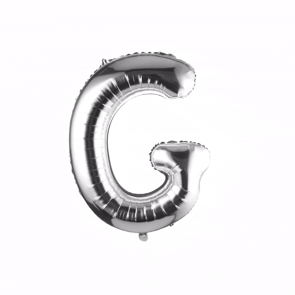 Balloonify Silver Mylar Letter G Balloon - 40 Inch Large Foil Alphabet Balloon for Birthday Parties, Baby Showers & Graduation Decorations (1 Count)