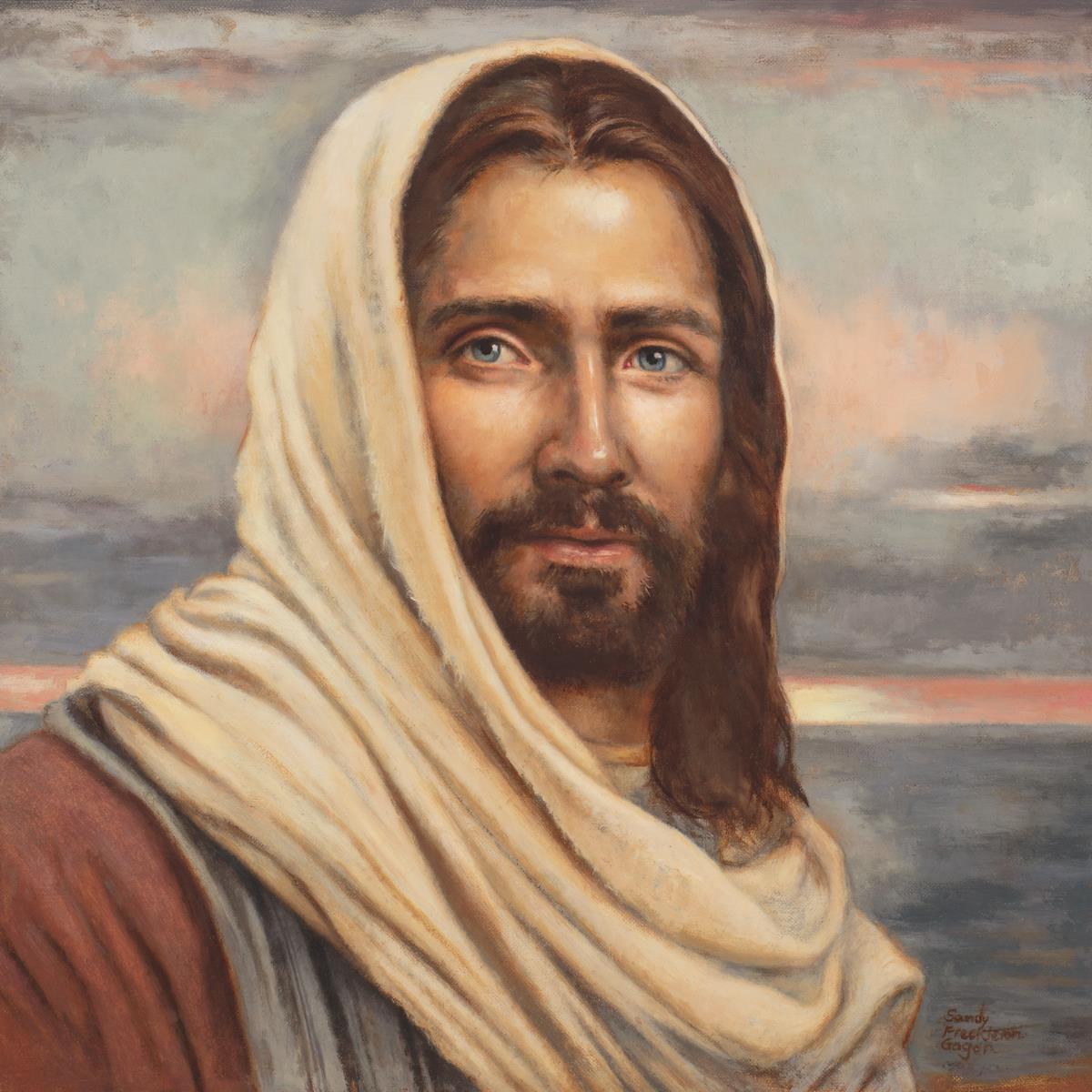 Blessed Savior by Sandy Freckleton Gagon - Inspirational Christian Art Print for Home Decor & Church Wall Decor - Perfect for Living Room, Bedroom & Prayer Space