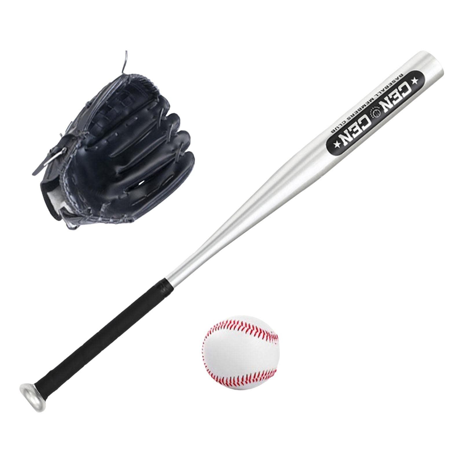 AMLESO Aluminum Alloy Baseball Bat Set with 2 Baseballs - Portable Lightweight Training Equipment for Youth & Toddlers - Perfect for Indoor/Outdoor Practice, Backyard Games & Baseball Training (Black, Left-Handed)
