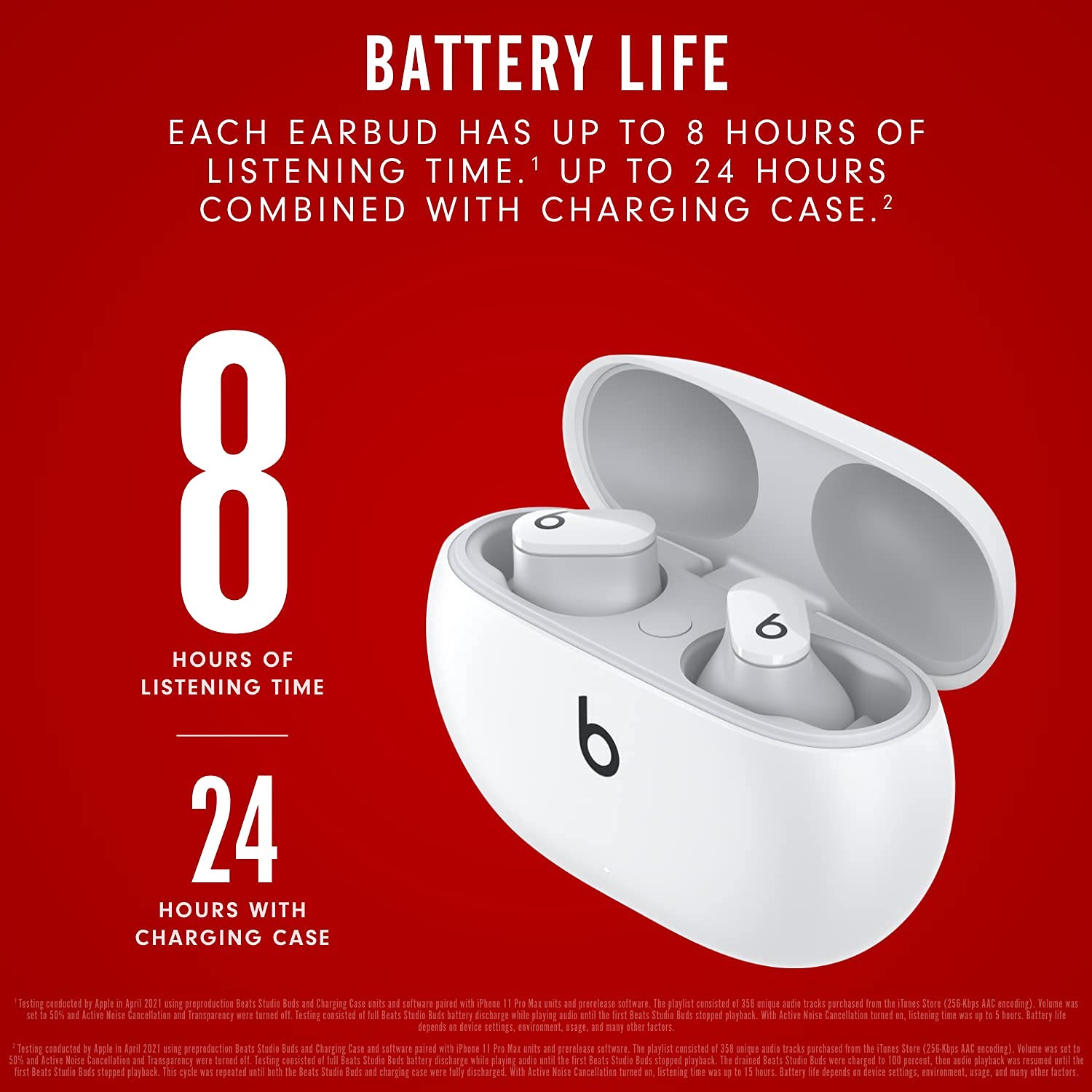 Beats Studio Buds - True Wireless Noise Cancelling Earbuds with Active Noise Cancellation - White (Renewed Premium) - Perfect for Workouts, Commuting & Travel