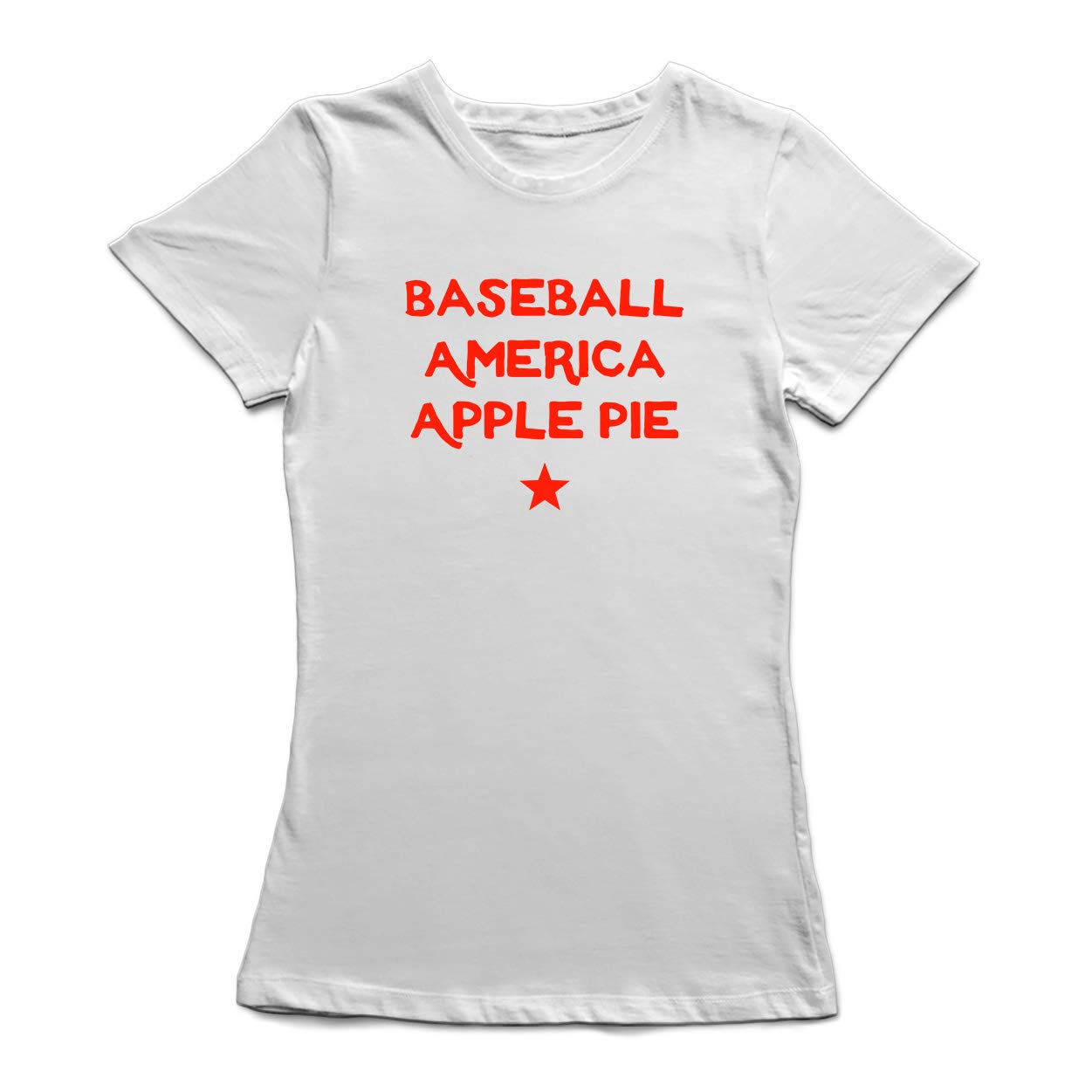 Ball America Apple Pie Graphic Women's T-Shirt | Vintage Patriotic Casual Tee | Perfect for 4th of July, BBQ Parties & Everyday Wear