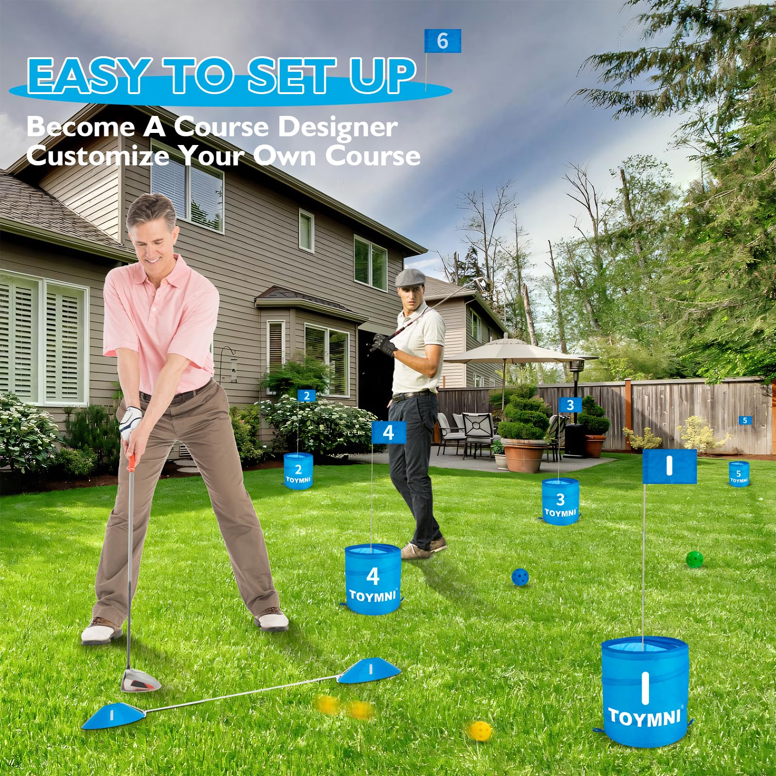 Portable Golf Practice Game Set for Adults & Kids - Indoor & Outdoor Backyard, Beach, Yard Chipping Game with PAR 6 Hole - Perfect for Family Fun, Parties & Outdoor Activities