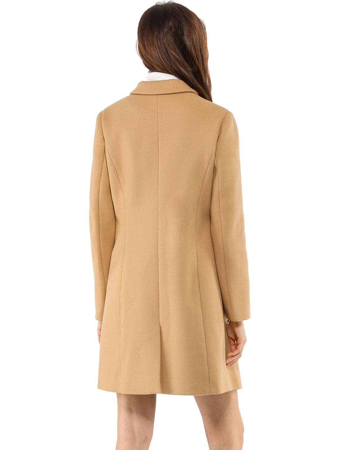 Allegra K Women's Basic Reefer Coat - Classic Navy Blue Wool Peacoat for Fall & Winter | Perfect for Office, Dating & Outdoor Activities