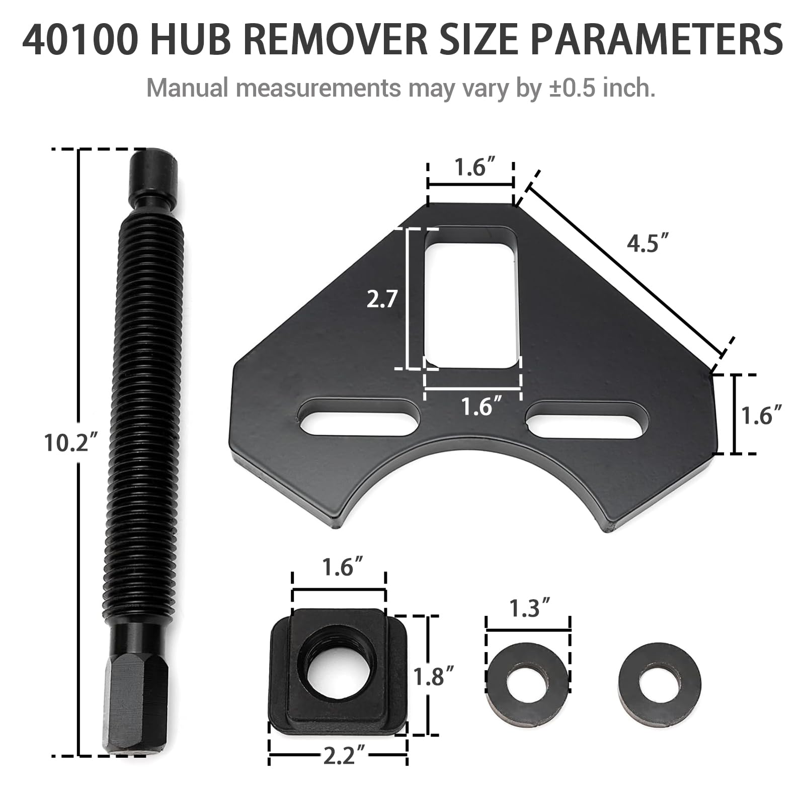 40100 Universal Hub Remover Tool Kit - Professional Bearing Removal Tool for 5/6/8 Lug Hub Assemblies on Cars & Trucks | Perfect for DIY Auto Repair & Maintenance