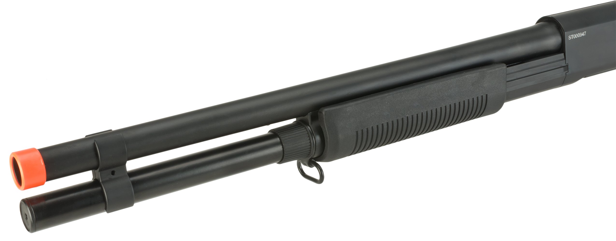 CYMA Standard Metal M870 3-Round Burst Multi-Shot Shell Loading Airsoft Shotgun with Retractable Stock - Full Metal Airsoft Gun for Tactical Training & Outdoor Shooting Games (Model: M8.70, PID: 60168) - Perfect for Airsoft Battles, Military Simulation & Target Practice