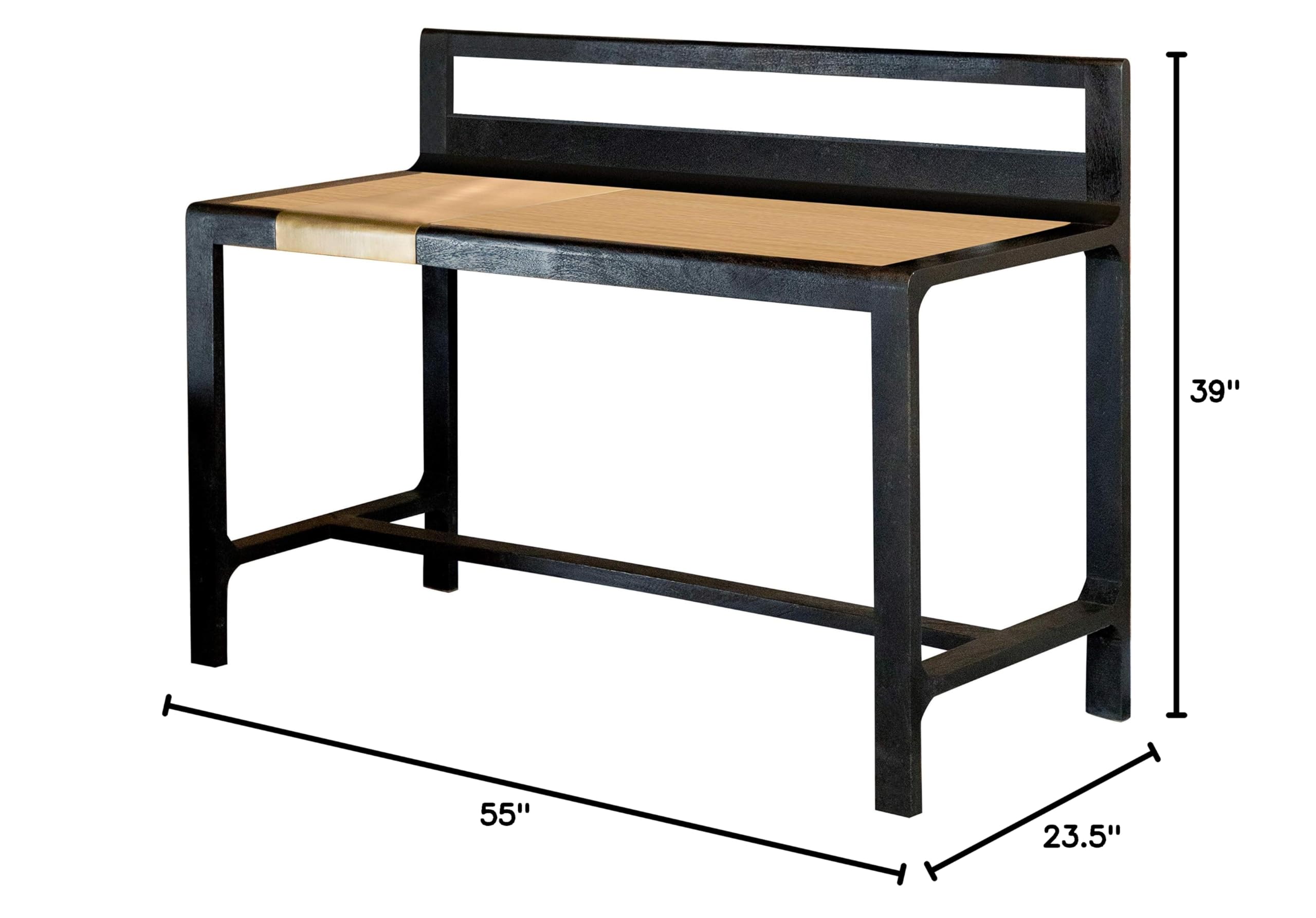 Coaster Home Furnishings Purston Hidden Storage Writing Desk - Black and Brass Finish (991022) - Perfect for Home Office, Study Room & Small Spaces