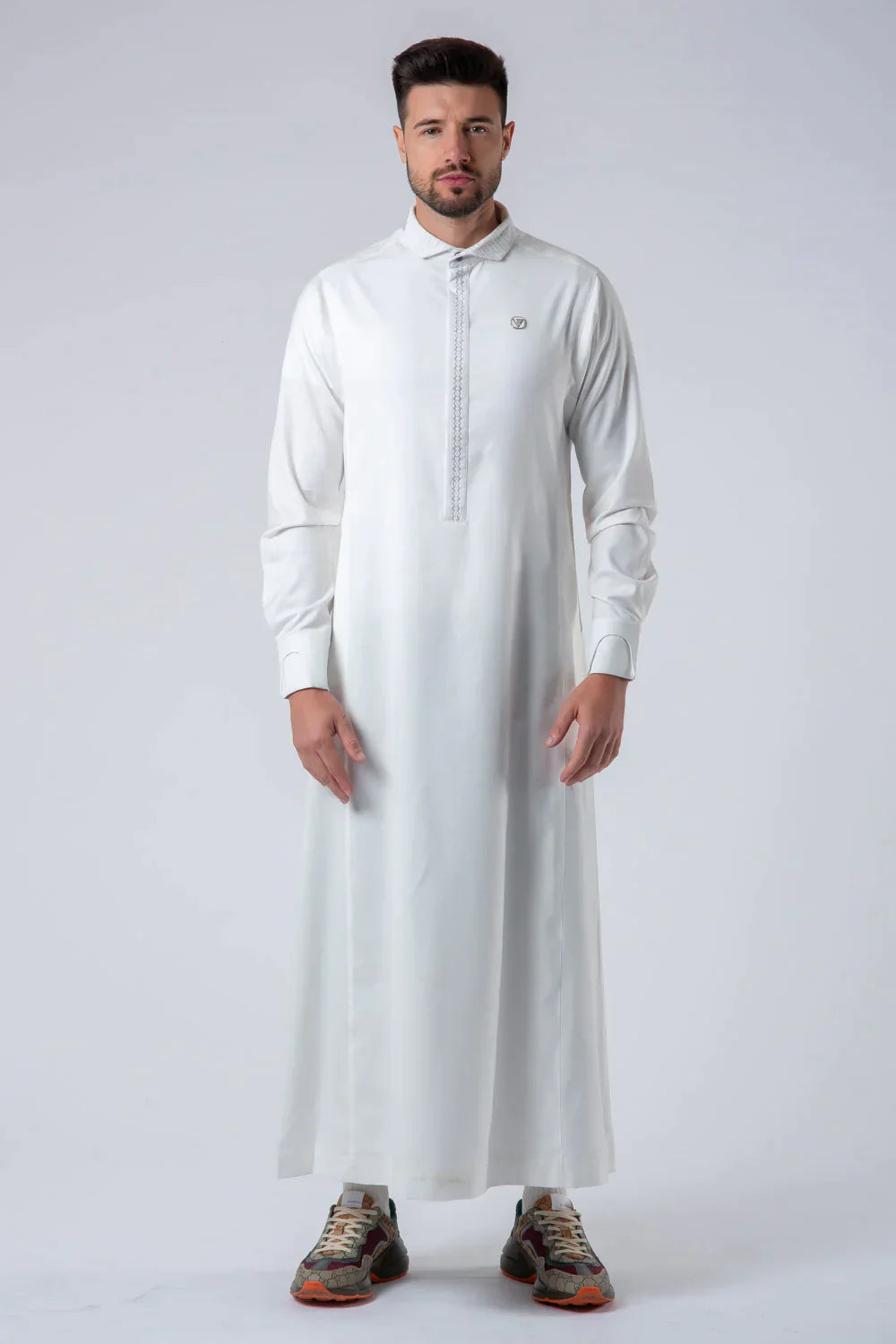 KDR2424 Al Ameer Boys Thobe Jubba - Premium White Islamic Robe for Kids - Perfect for Eid, Ramadan & Mosque Prayers