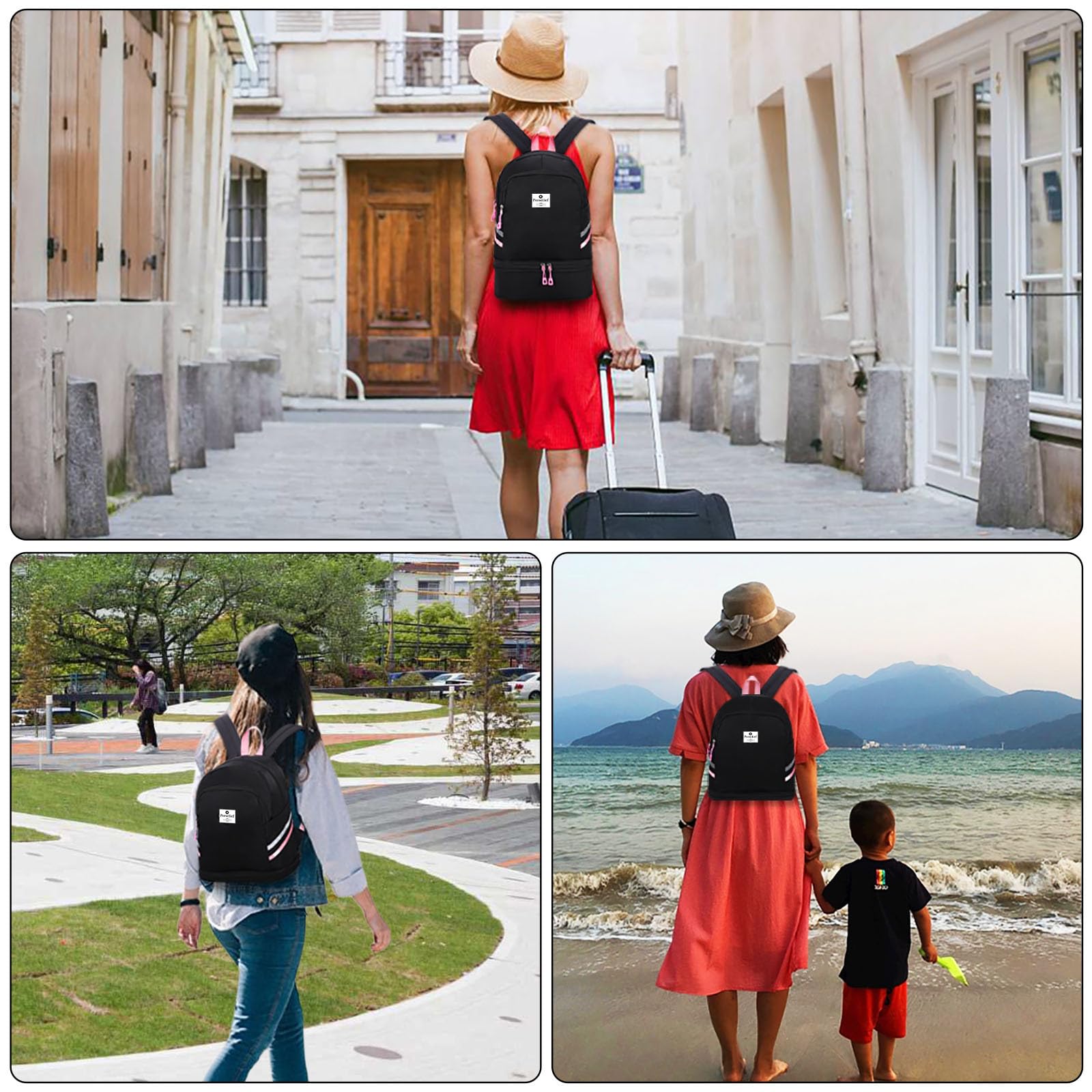 **Foldable Waterproof Gym Backpack for Women - Sports Backpack with Shoe Compartment & Wet Pocket, Travel Laptop Backpack for Fitness, Yoga, Swimming & Outdoor Activities**    *(Perfect for Gym, Travel, Work & Daily Commute - Lightweight & Durable Design!)*