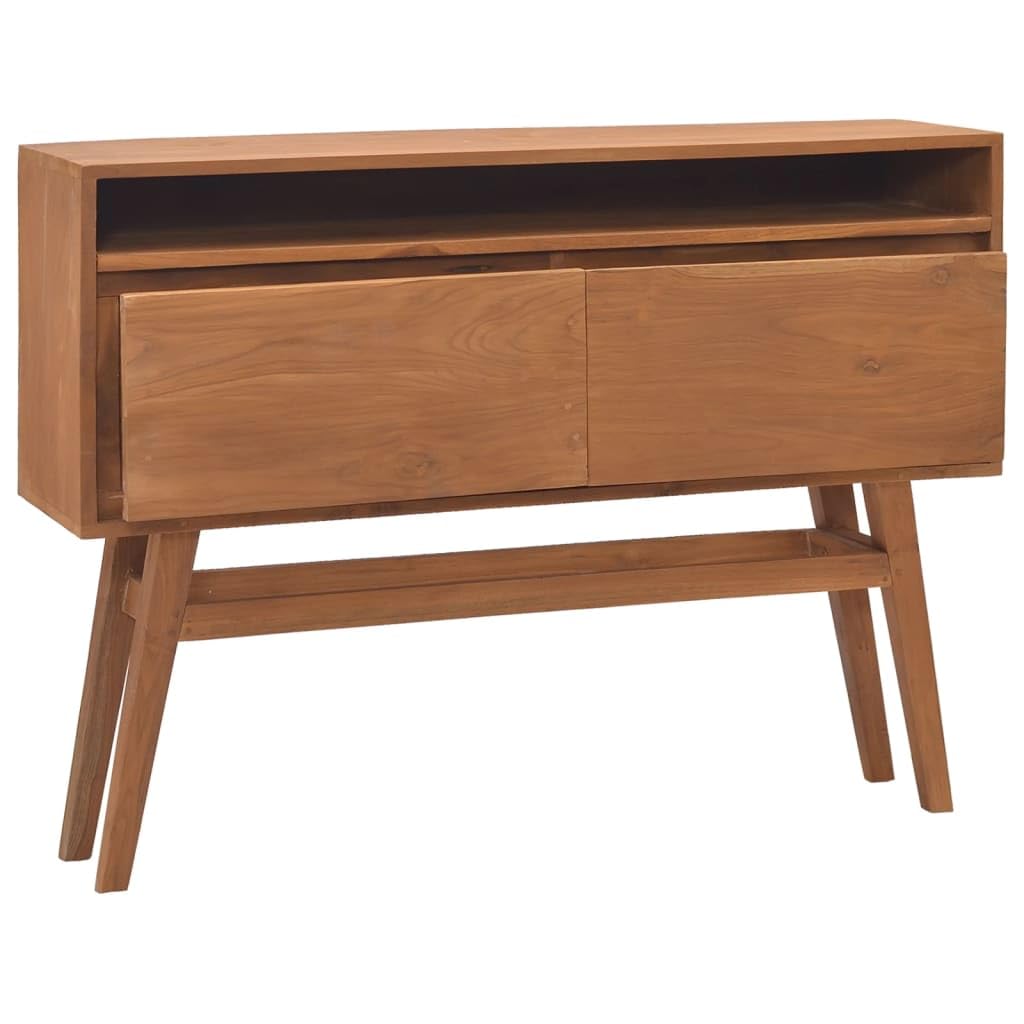 2-Piece Solid Pinewood Side Table Set - Brown End Tables for Bedroom, Living Room & Dining Room | Console Table, Entrance Table & Dressing Table | Perfect for Small Spaces, Home Decor & Guest Rooms