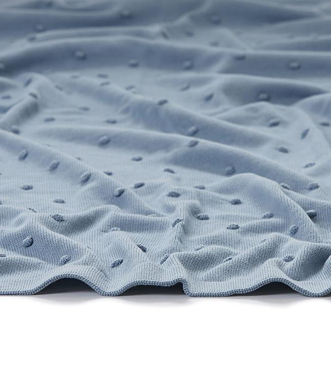 Personalized Baby Blanket - Soft Bobble Blue Knit Blanket for Newborns | Perfect for Nursery, Swaddling & Photo Props