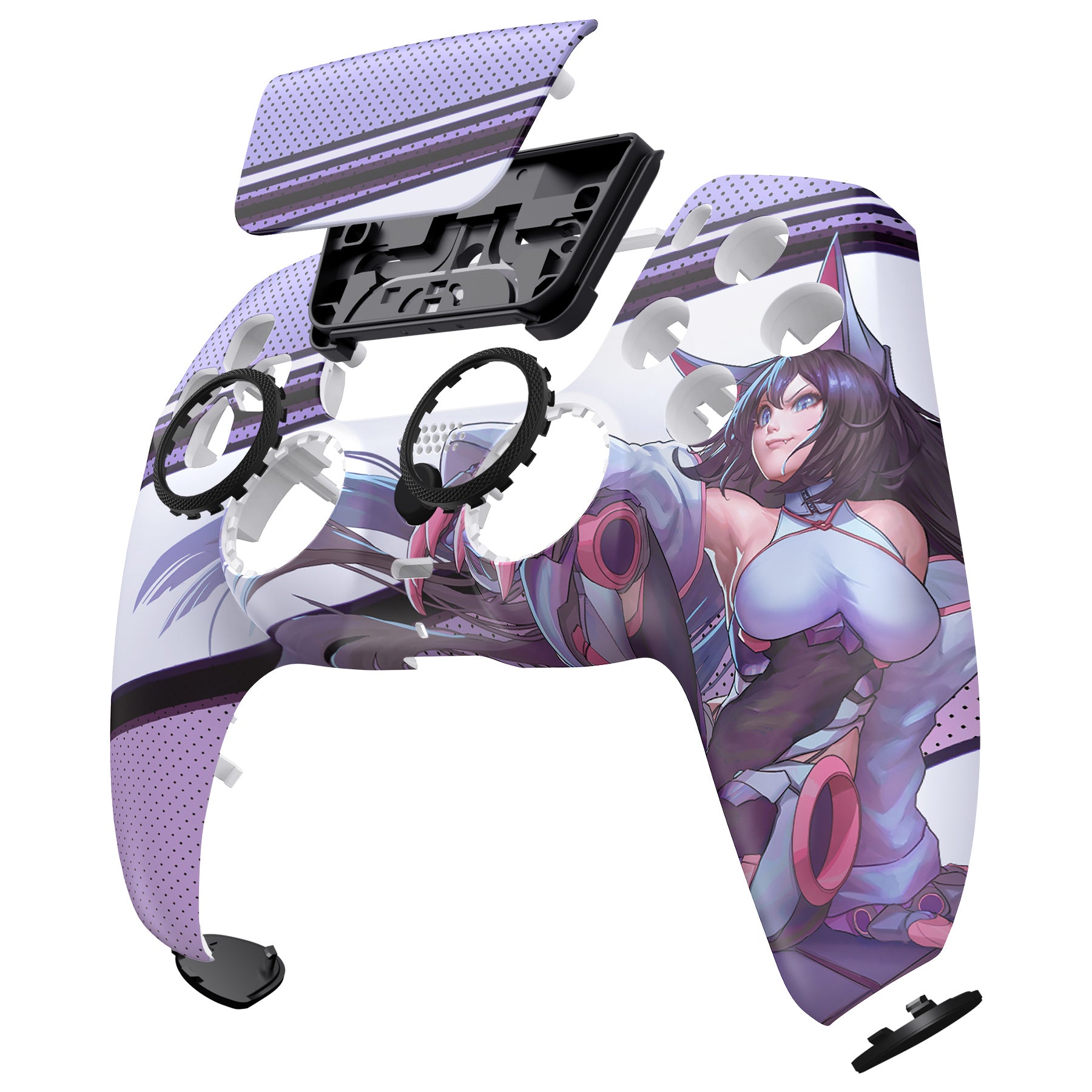 eXtremeRate LUNA Redesigned Front Shell with Touchpad for PS5 Controller BDM 010/020/030/040/050 - Neko Mecha GHPFR007 - Custom Gaming Shell for Enhanced PS5 Controller Experience - Perfect for Gaming Enthusiasts and DIY Modders