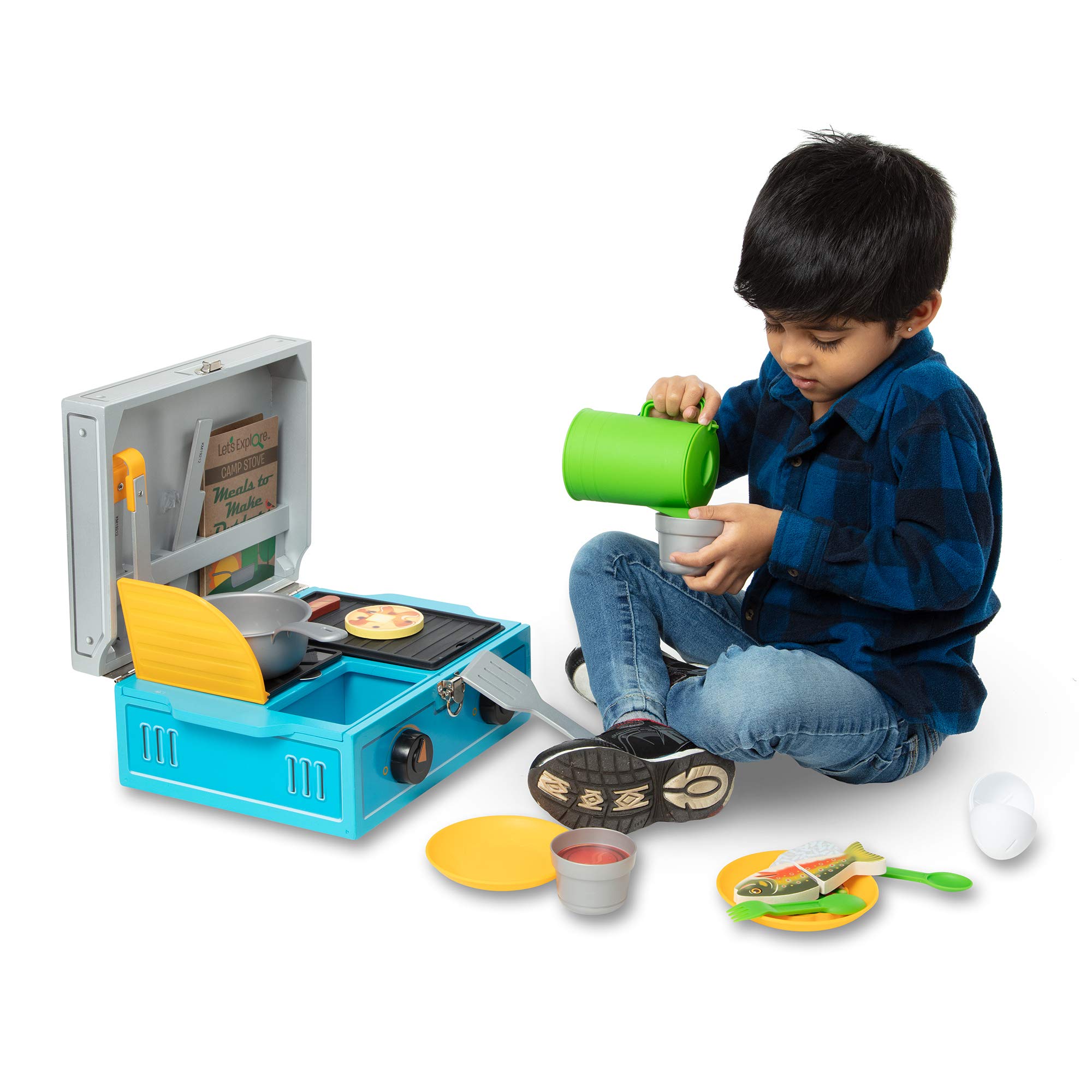 Melissa & Doug 40804 Let's Explore Camp Stove Pretend Play Set - Wooden Toy Kitchen for Kids Ages 3+ | Perfect Gift for Boys & Girls | Outdoor Adventure & Indoor Imaginative Play