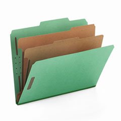 Letter Size Pressboard Classification Folders - 6-Section Green File Folders, 10 per Box | Perfect for Office, School & Home Organization