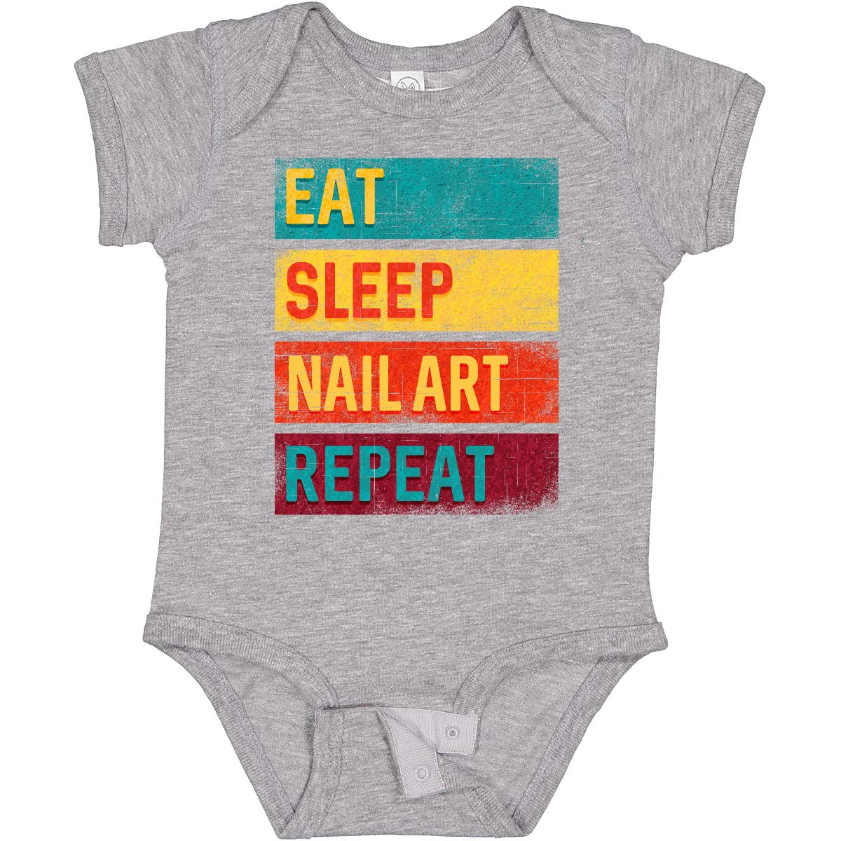 Inktastic Nail Tech Eat Sleep Nail Art Repeat Baby Bodysuit - Cute Graphic Onesie for Infants & Toddlers - Perfect Gift for Nail Artists & Salon Lovers - Great for Playdates, Birthdays & Baby Showers