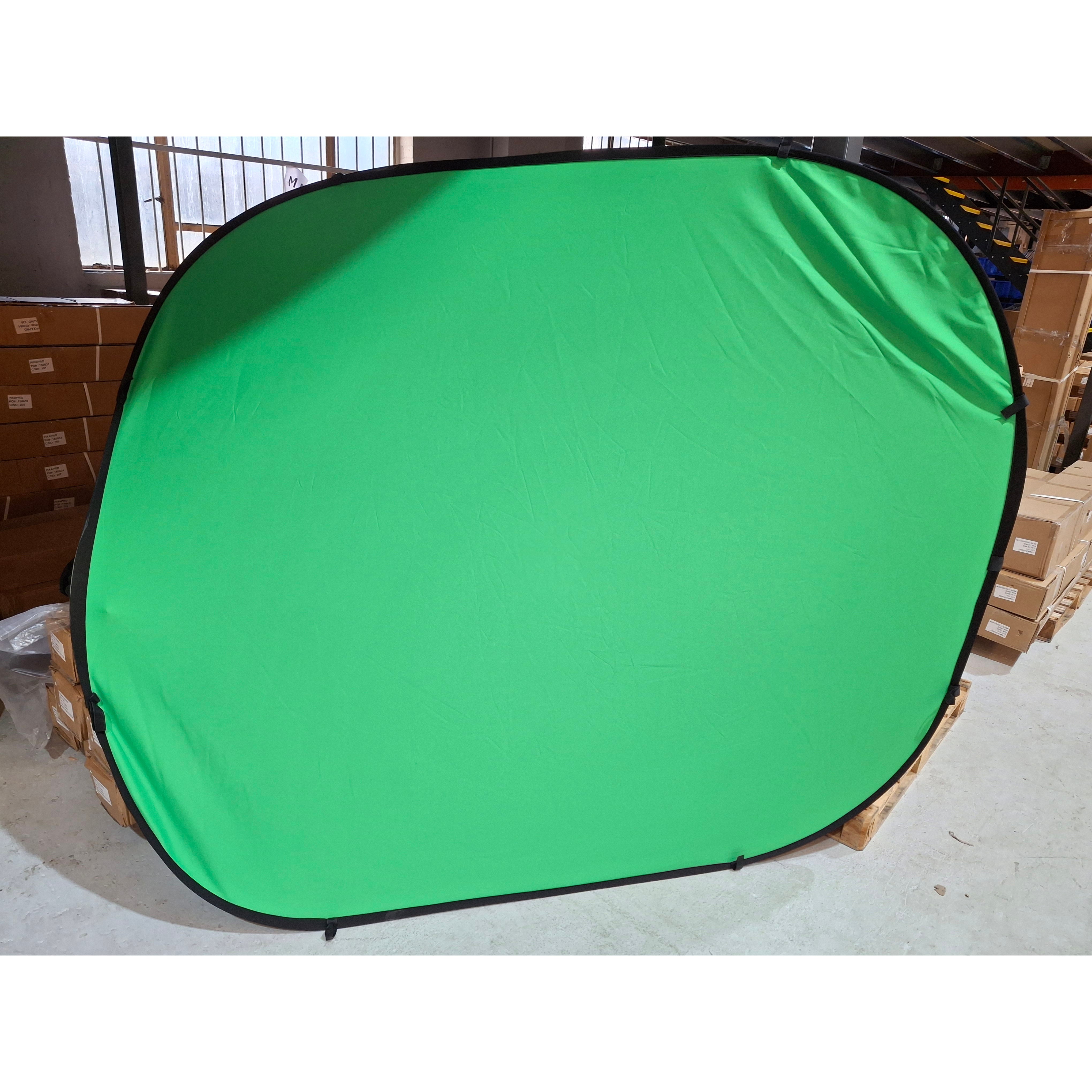 2x2.3m Dual-Sided Green/White Collapsible Twist Photography Backdrop - Perfect for Portrait, Product, and YouTube Video Shooting