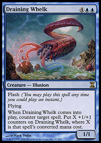 MTG Magic: The Gathering - Draining Whelk (57) Time Spiral TSP Card | Rare Blue Creature | Perfect for Commander & Modern Decks | Collectible Trading Card Game