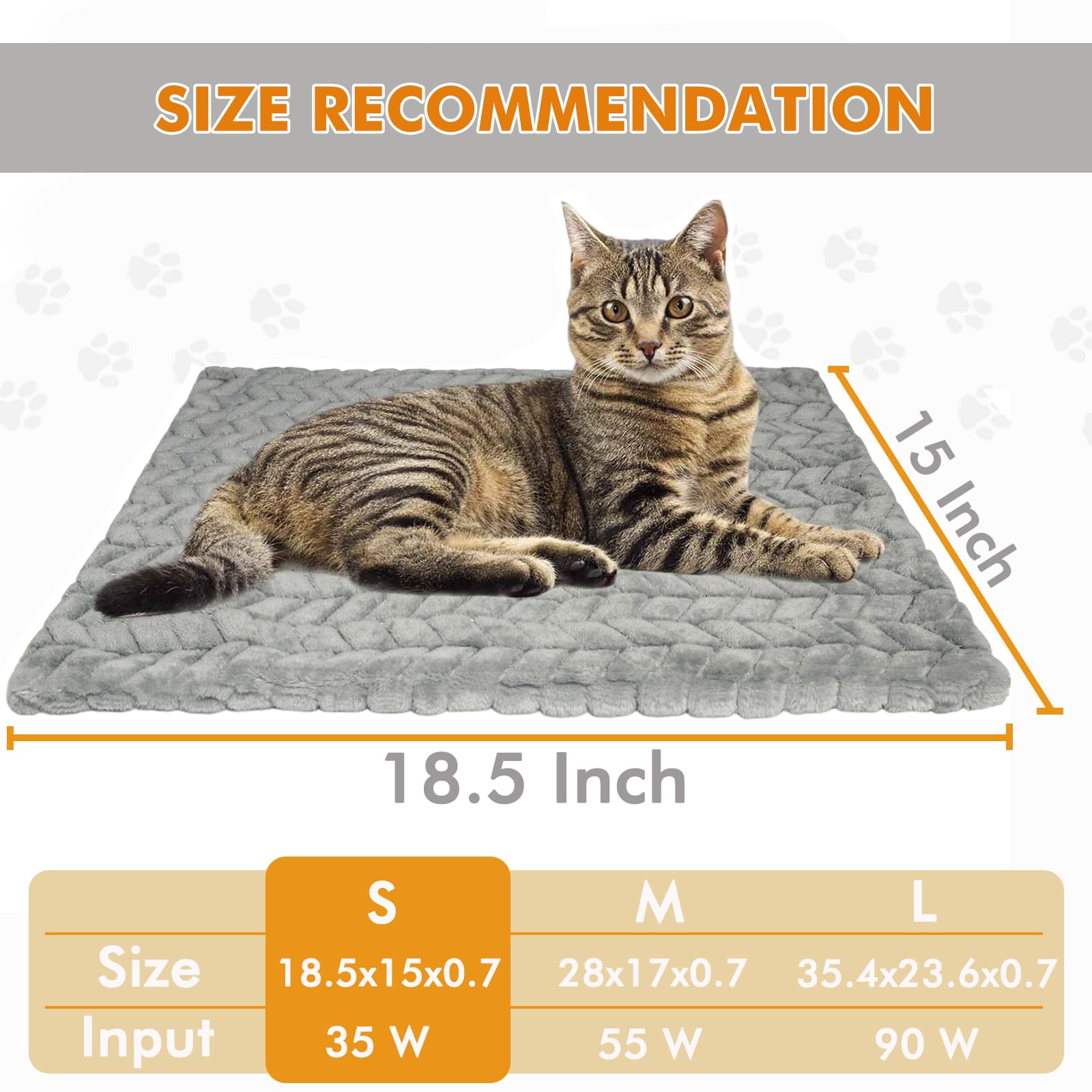 Heated Cat Bed - Chew-Proof Pet Heating Pad for Dogs & Cats - Perfect for Winter & Newborn Pets