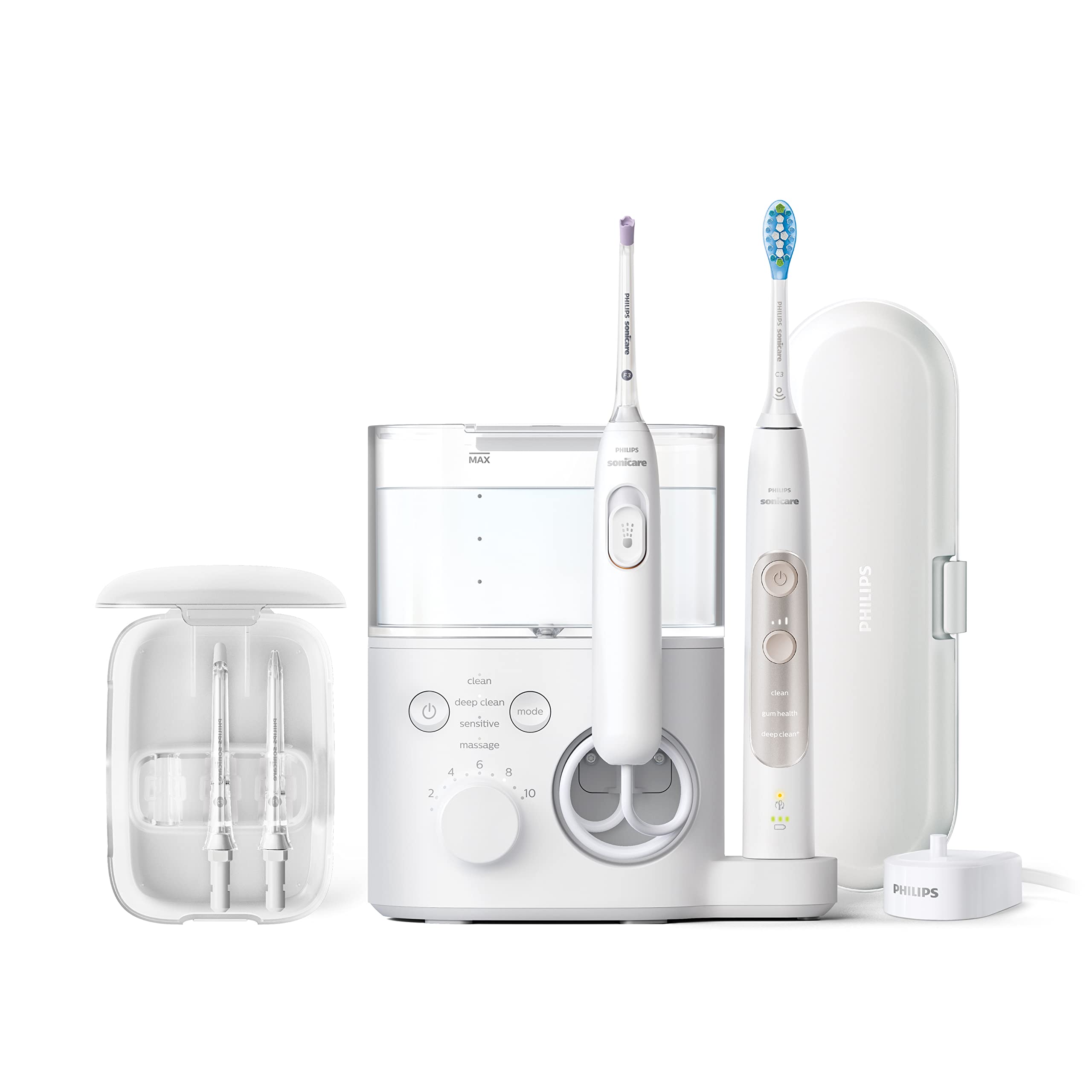 Philips Sonicare Power Flosser & Toothbrush System 7000 (HX3921/40) - Electric Toothbrush with Smart Sensor & Water Flosser for Deep Cleaning - Perfect for Home & Travel Oral Care Routine