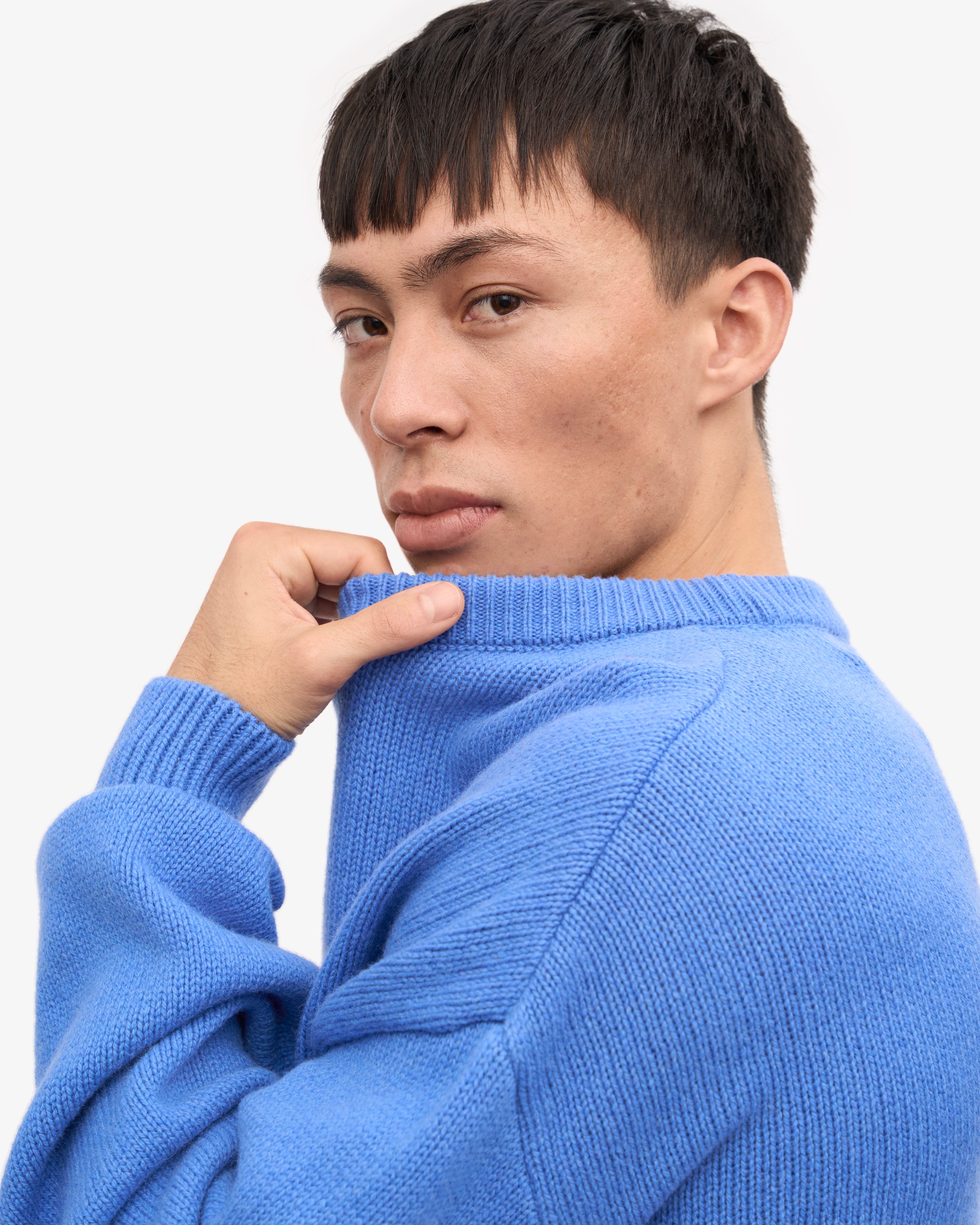 Premium Oversized Merino Wool Sweater - Soft & Warm Crewneck Pullover for Women & Men in Pacific Blue | Perfect for Winter, Casual Outfits & Cozy Loungewear