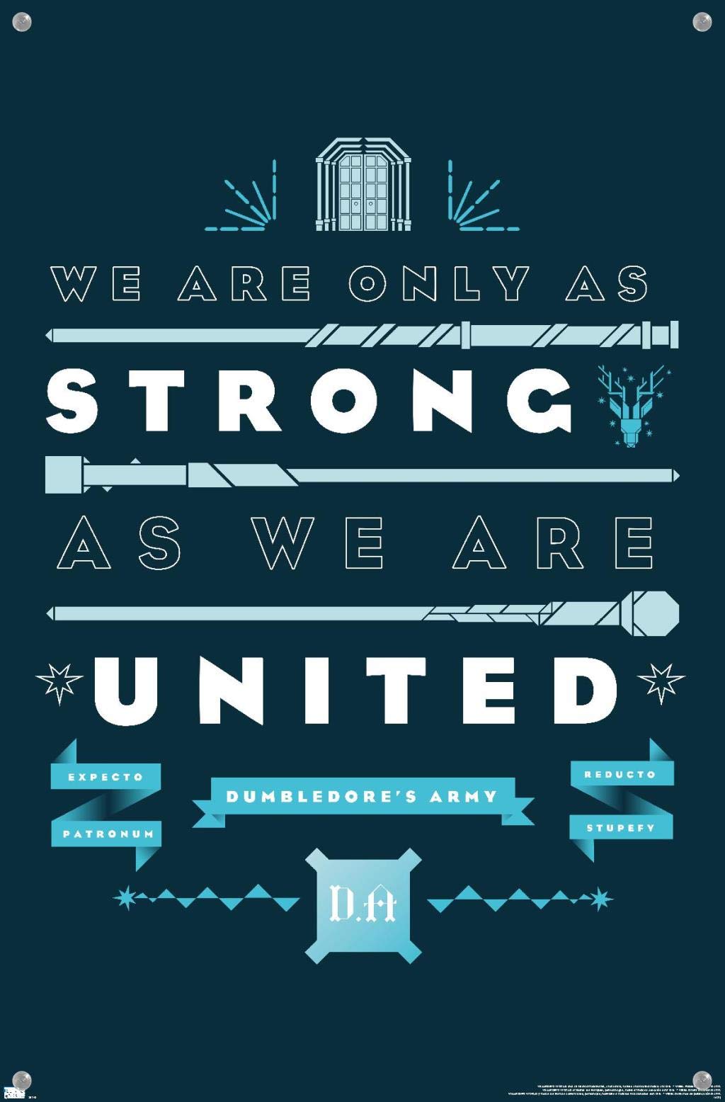 Trends International Harry Potter United Wall Poster - Premium Quality Movie Decor with Push Pins - Perfect for Bedroom, Dorm, Office & Gift Giving